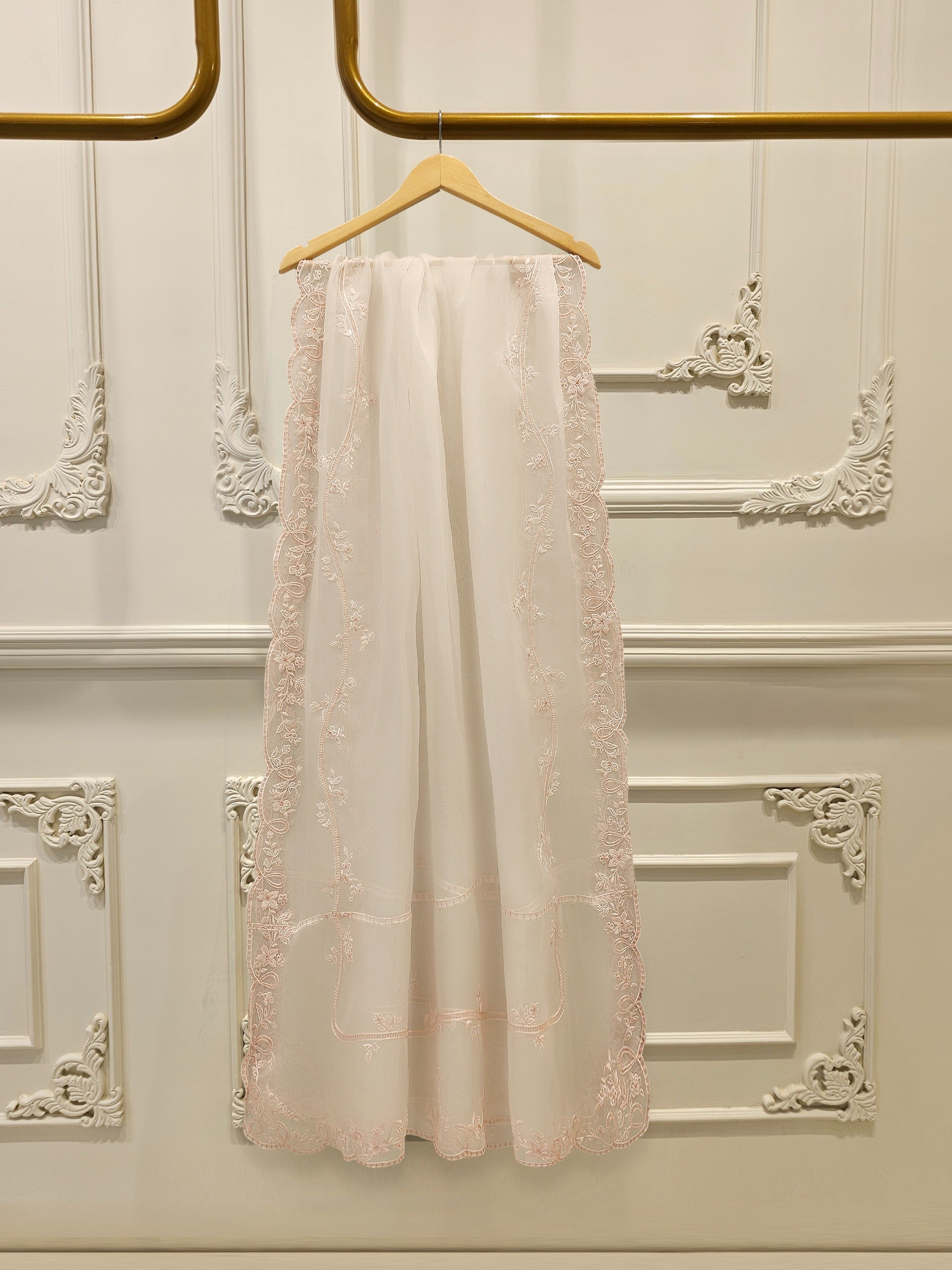 3 Piece - Pure Organza Embroidered Suit S112985 - Image 6