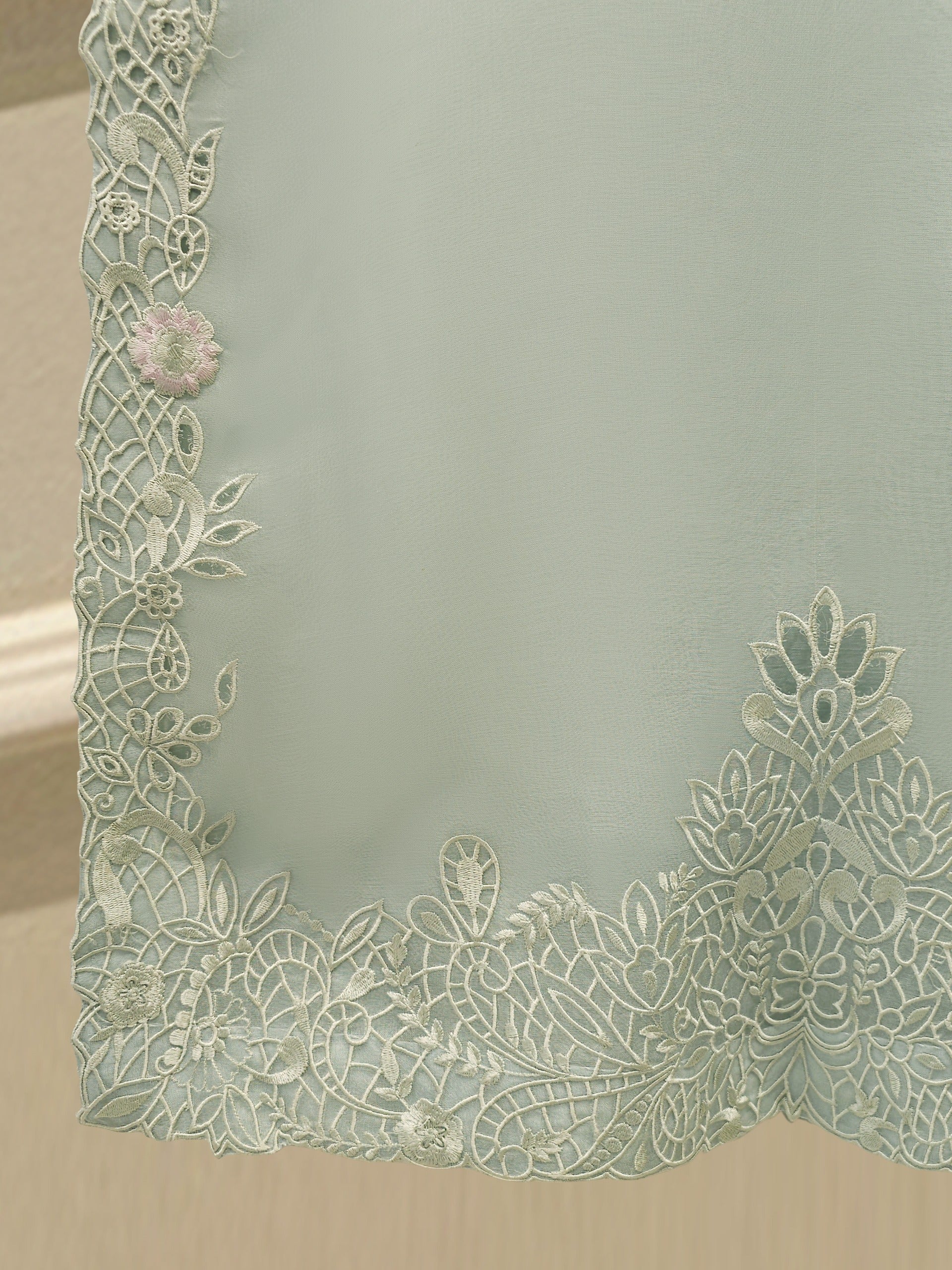 3 Piece - Pure Organza Embroidered Suit S113040 - Image 6
