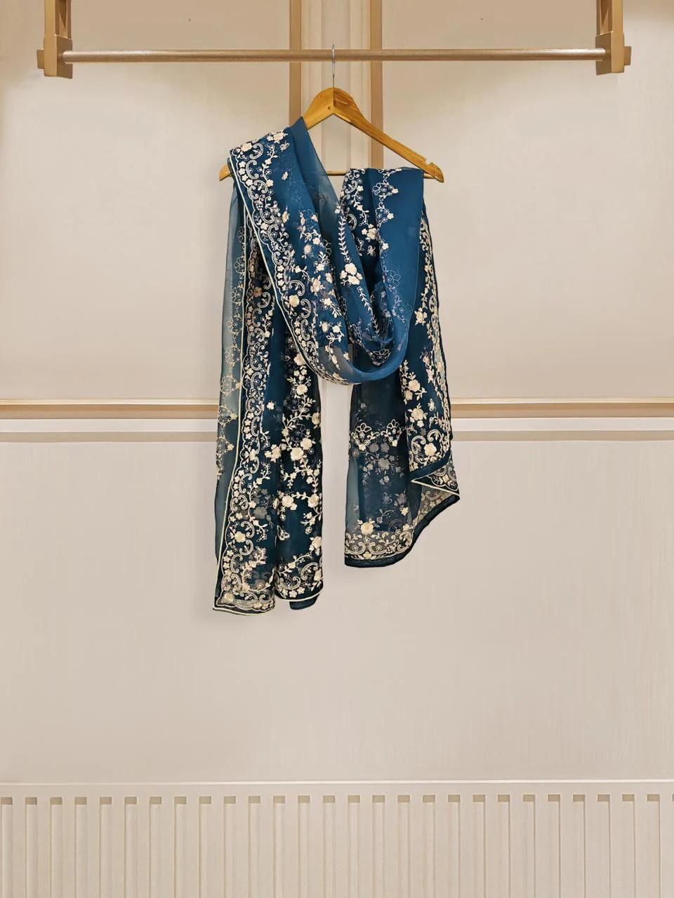 3 Piece - Pure Raw Silk Embroidered Suit S109640 - Image 4