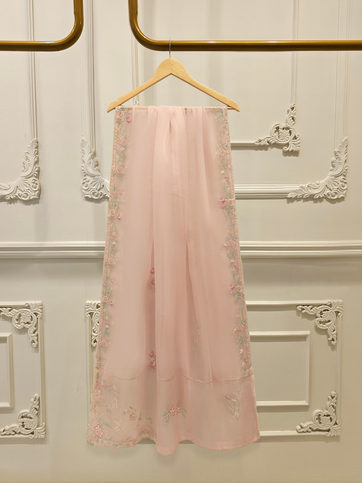 3 Piece- Pure Sheesha Silk Embroidered Suit S113387 - Image 7