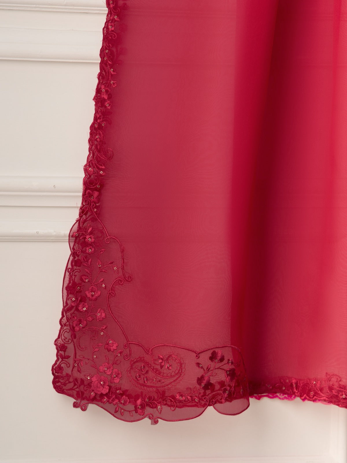 3 Piece- Pure Silk Net Embroidered Suit S111226 - Image 10