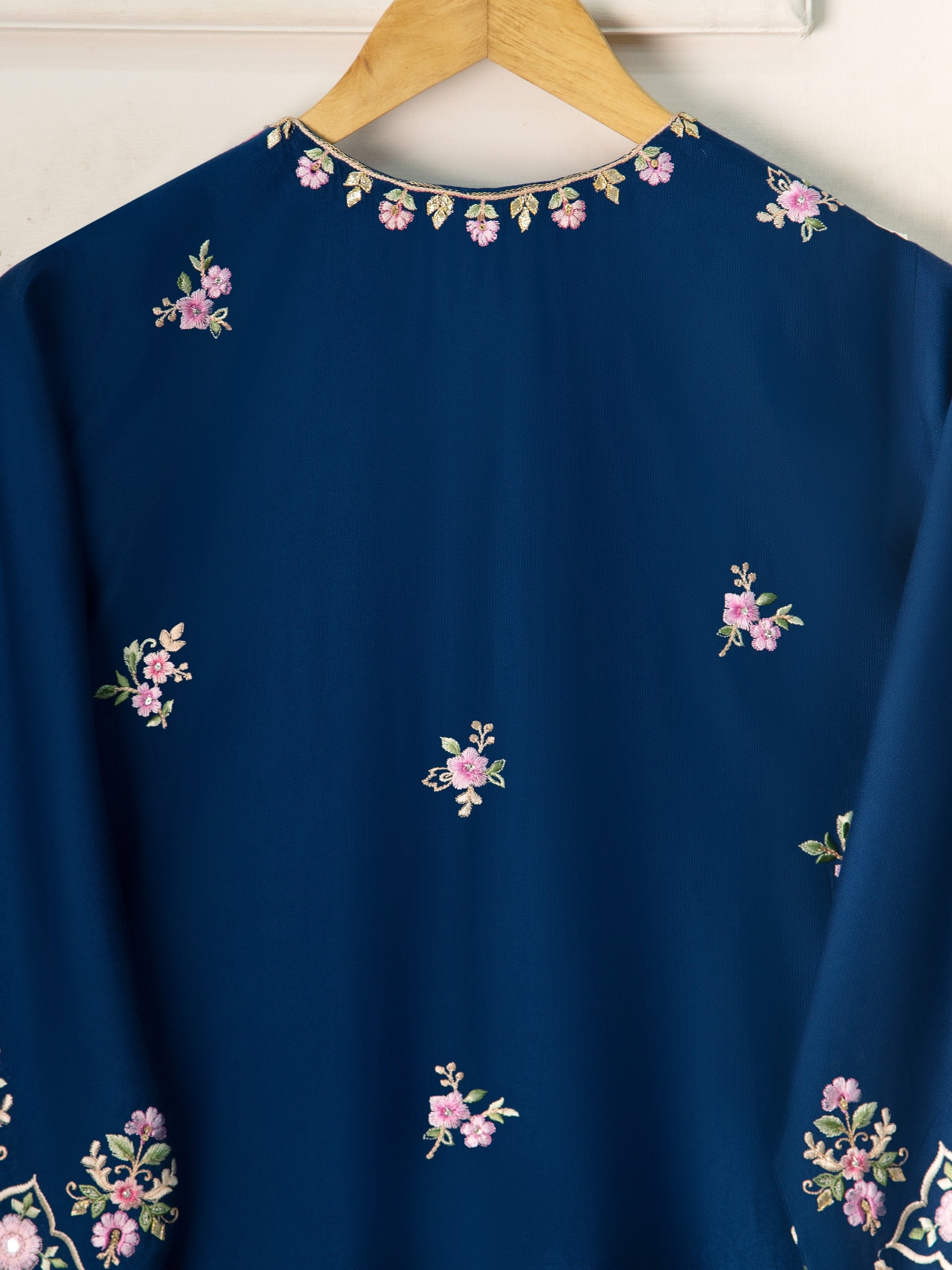 3 Piece- Pure Silk Net Embroidered Suit S111280 - Image 6