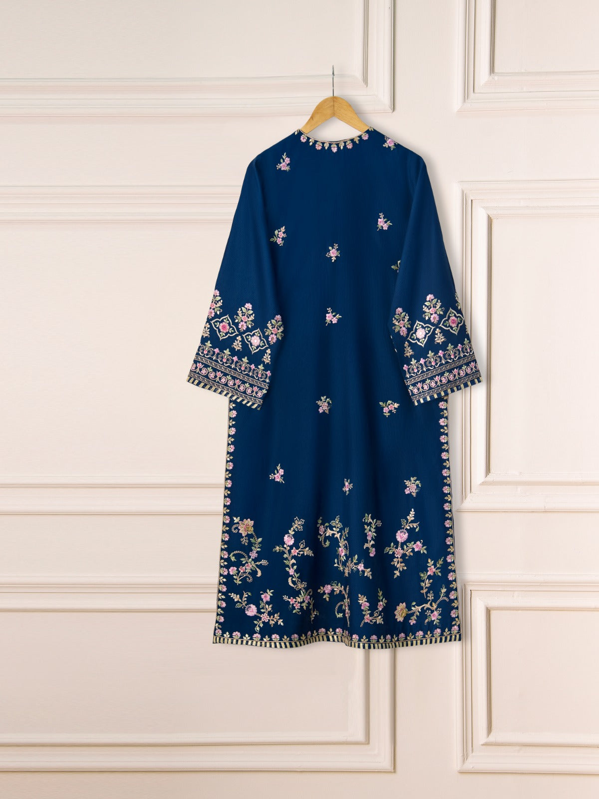 3 Piece- Pure Silk Net Embroidered Suit S111280 - Image 8