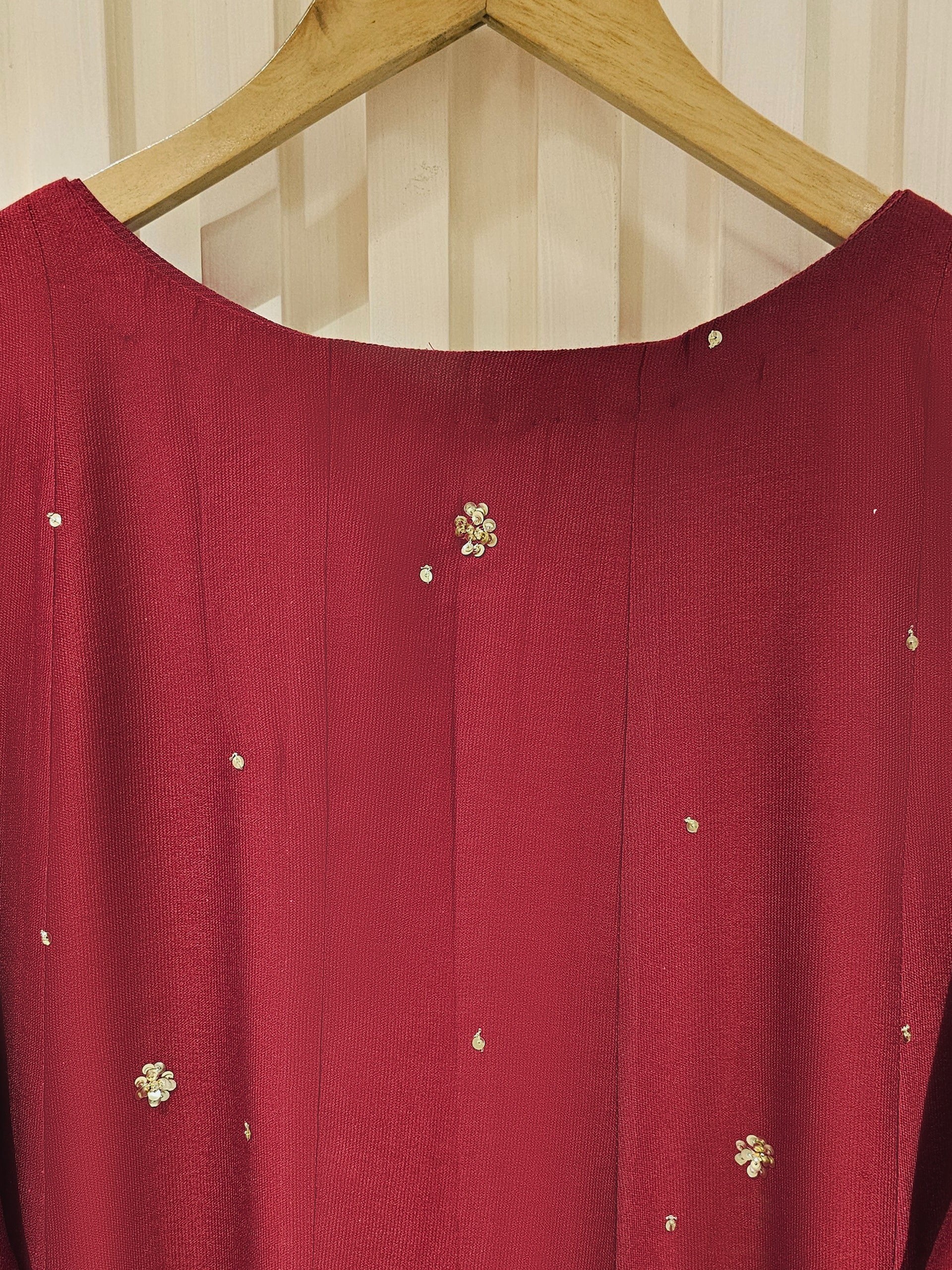 3 Piece- Pure Silk Net Embroidered Suit S111468 - Image 7