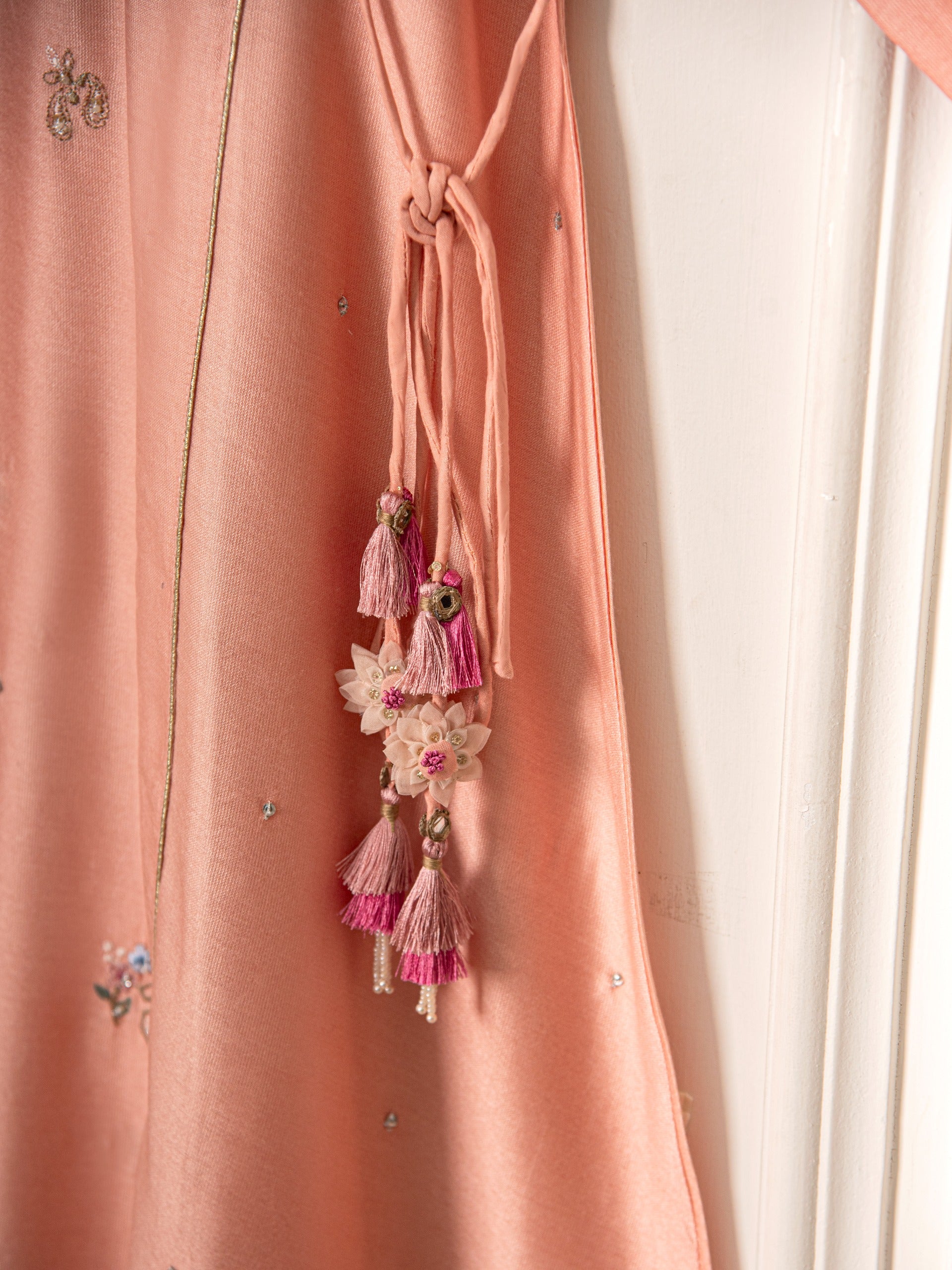 3 Piece- Pure Silk Net Embroidered Suit S111576 - Image 6
