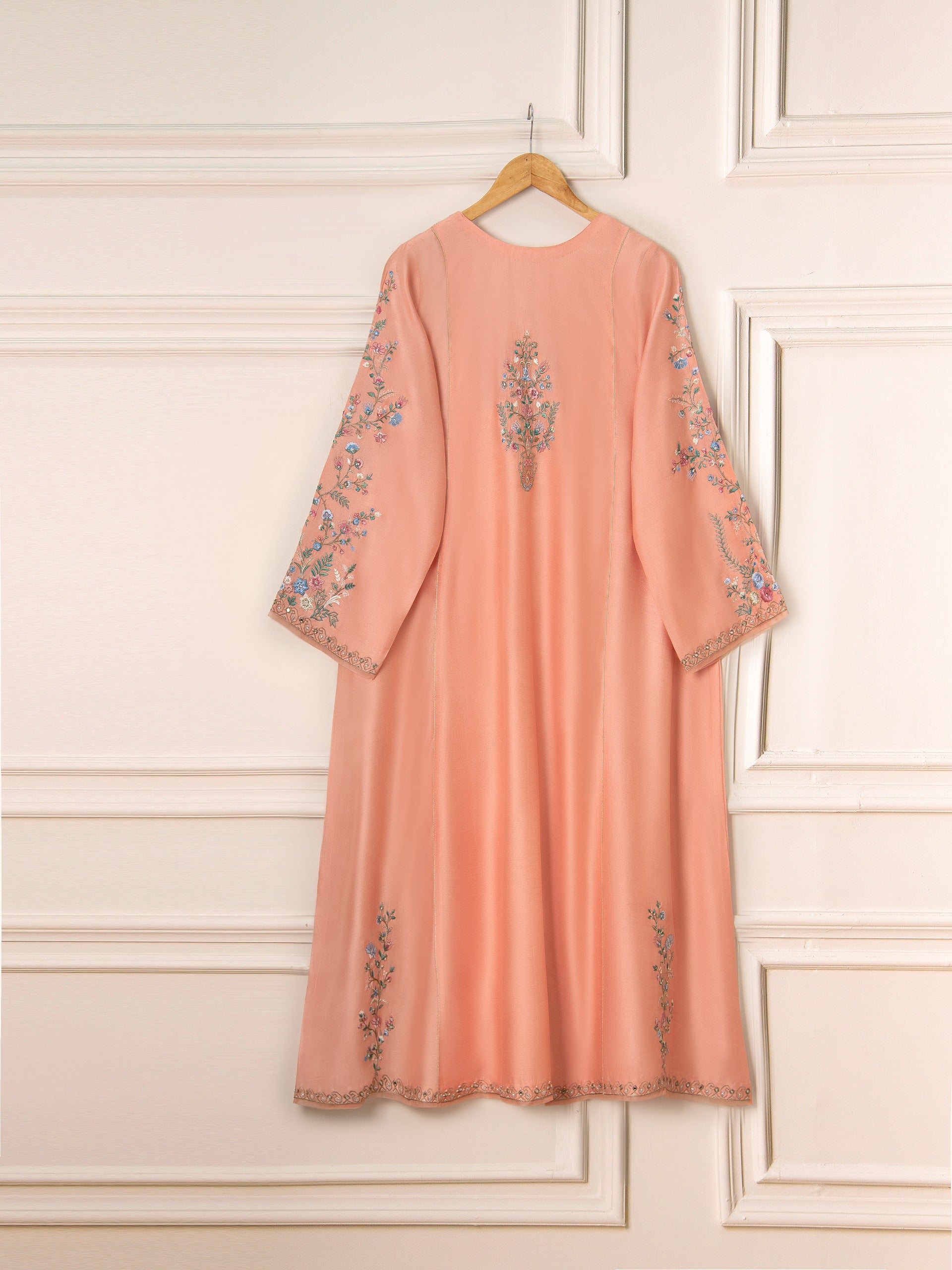 3 Piece- Pure Silk Net Embroidered Suit S111576 - Image 7