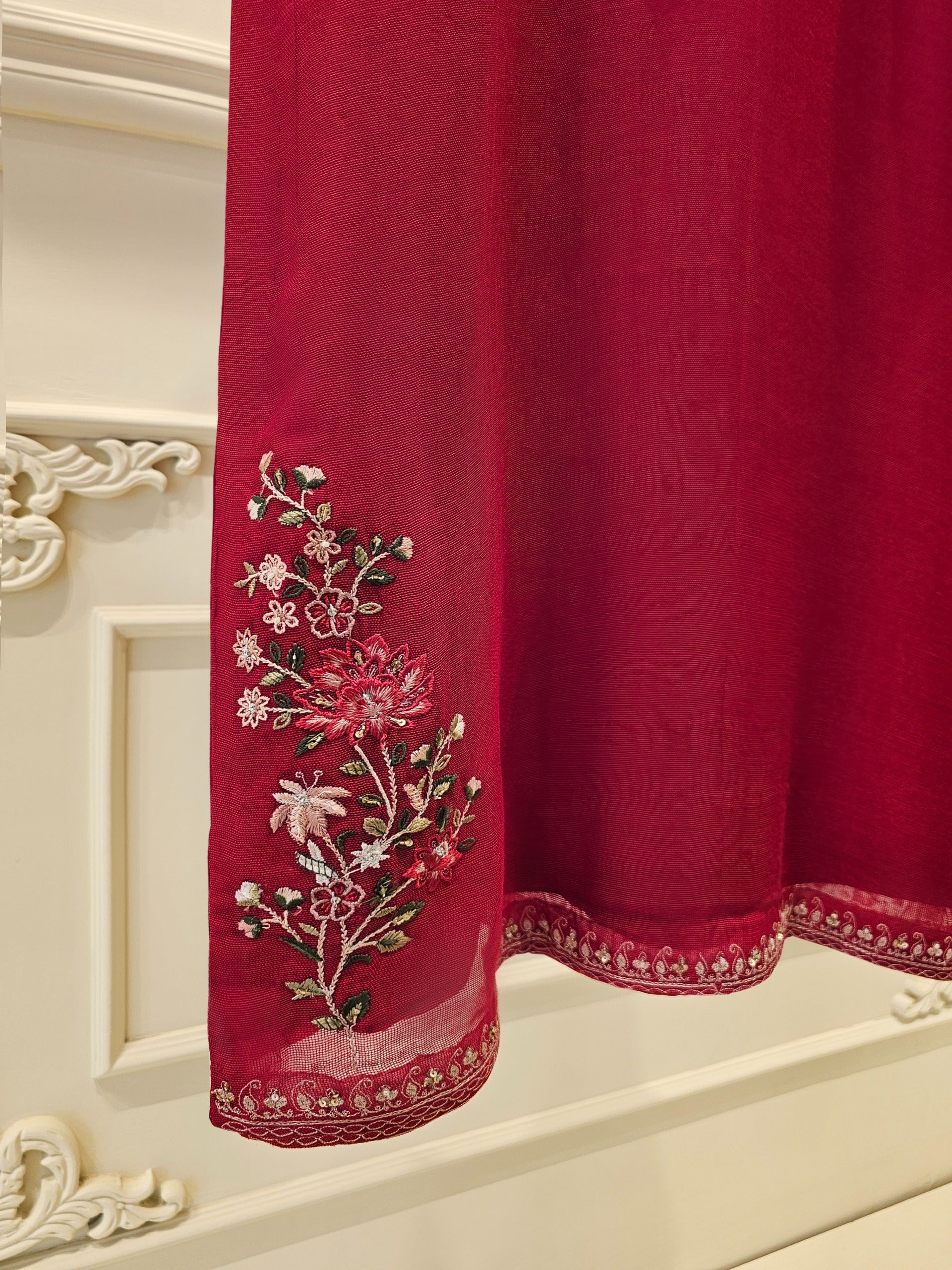 3 Piece- Pure Cotton Net Embroidered Suit S111589 - Image 6