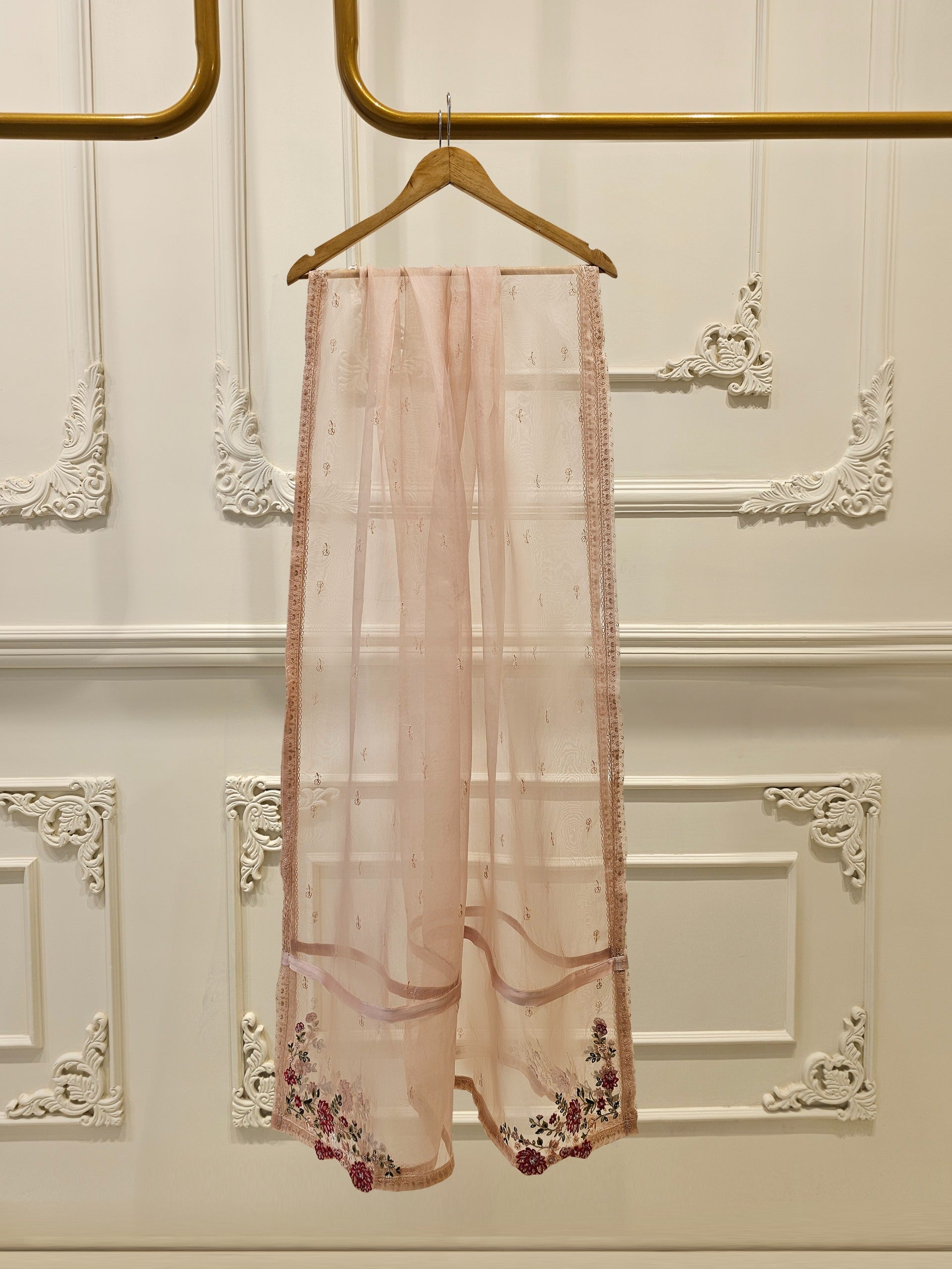 3 Piece- Pure Cotton Net Embroidered Suit S111589 - Image 7