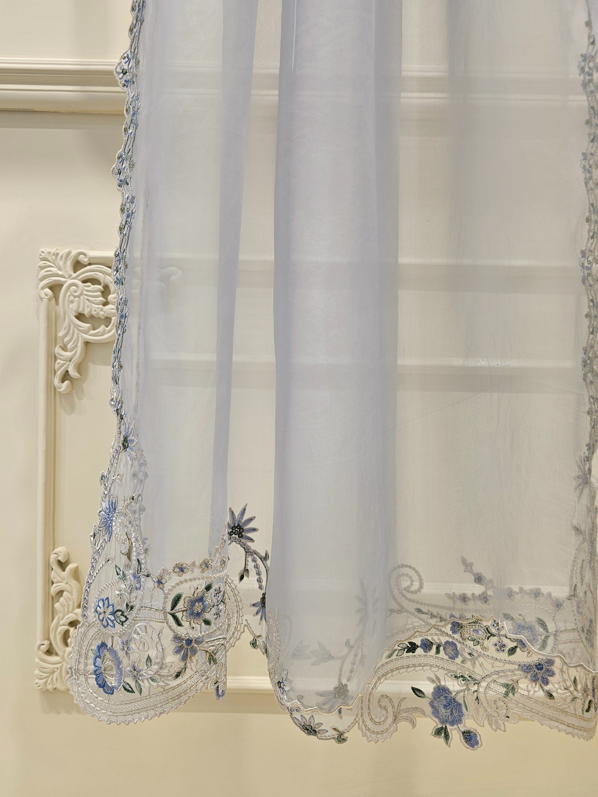3 Piece- Pure Silk Net Embroidered Suit S111615 - Image 4