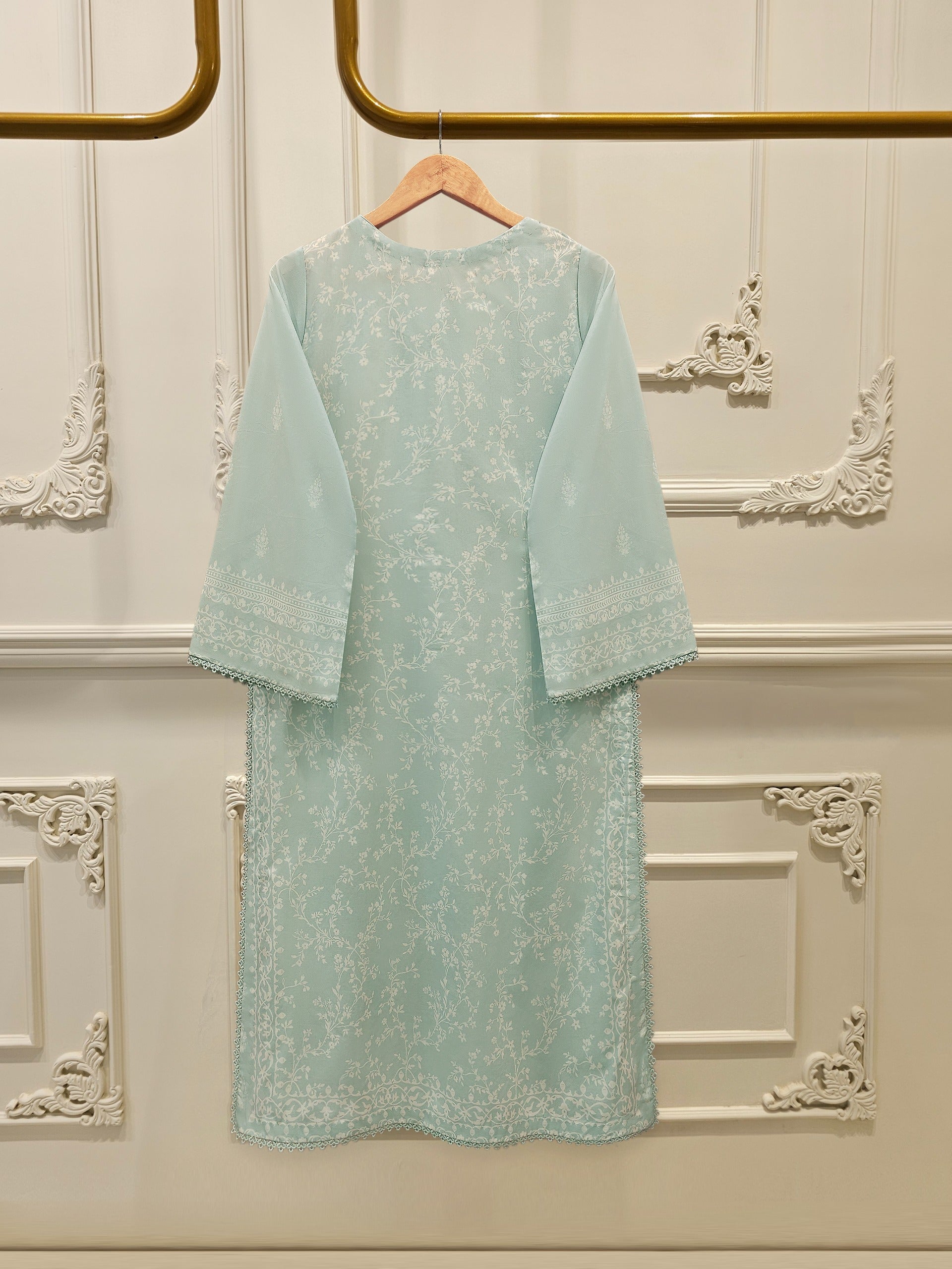 Digital Printed Embroidered Cambric Shirt S112916 - Image 5