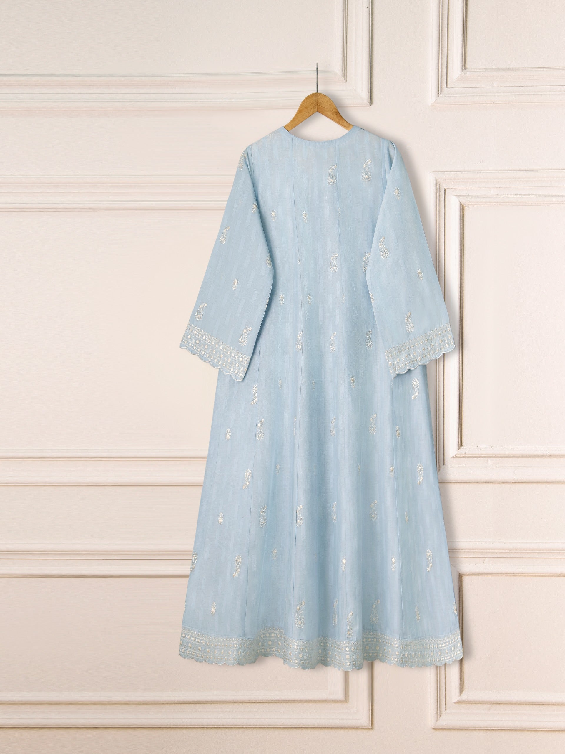 Embroidered Jacquard Frock S111174 - Image 5
