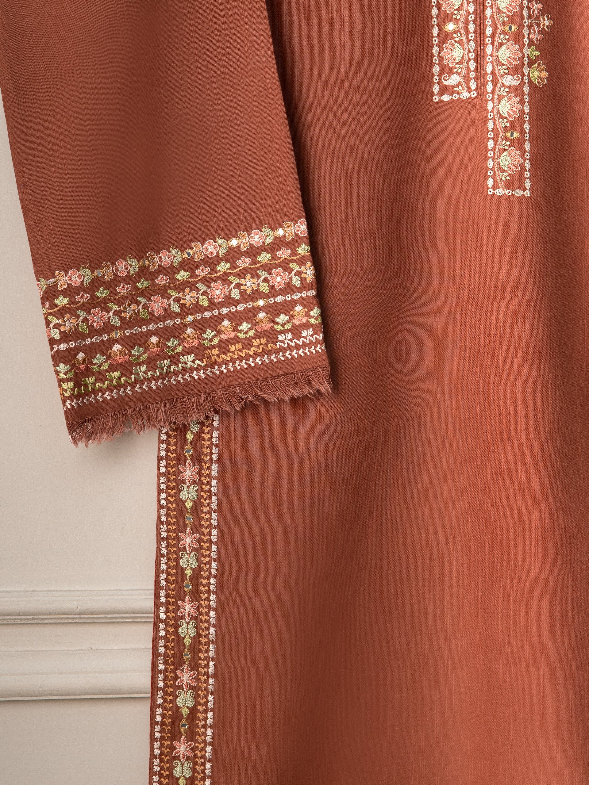 Embroidered Khaddar Shirt S110917 - Image 3