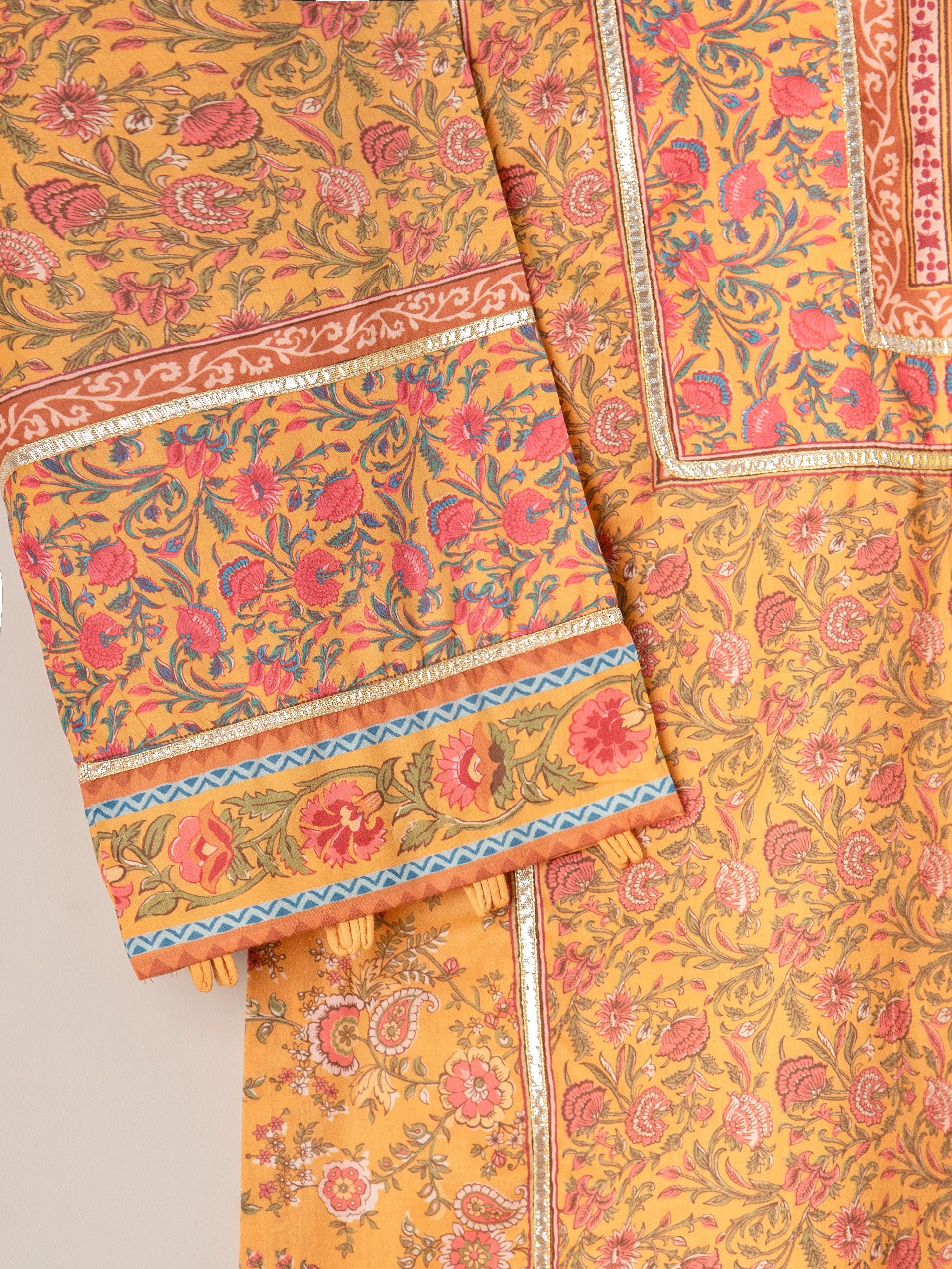 2 Piece - Embroidered Printed Cambric Shirt S111007 - Image 4