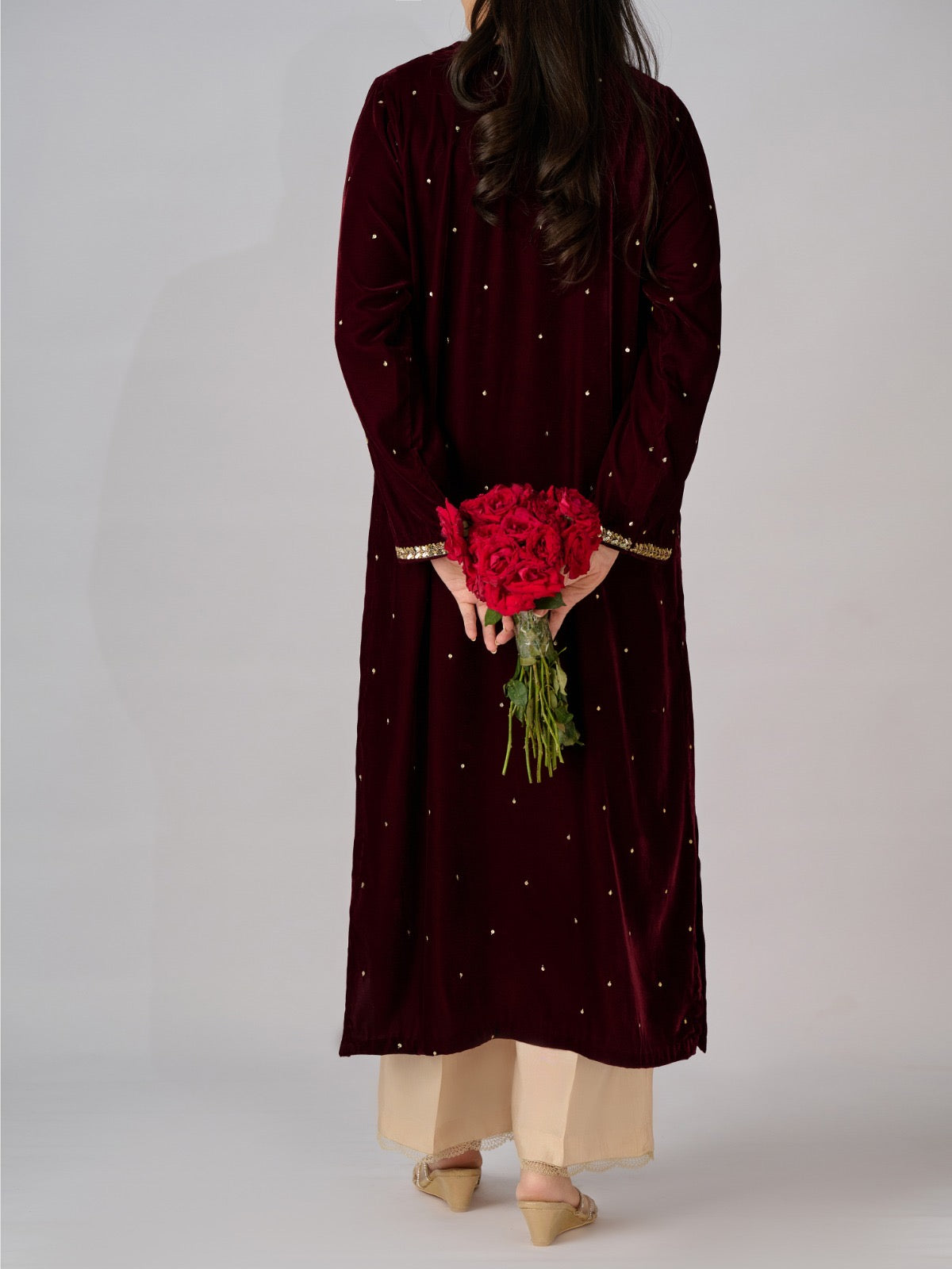 Embroidered Velvet Shirt S110330 - Image 5