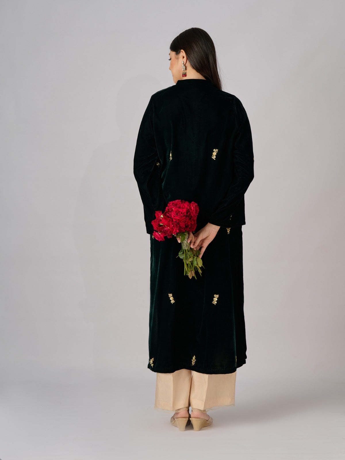 Embroidered Velvet Shirt S110328 - Image 4