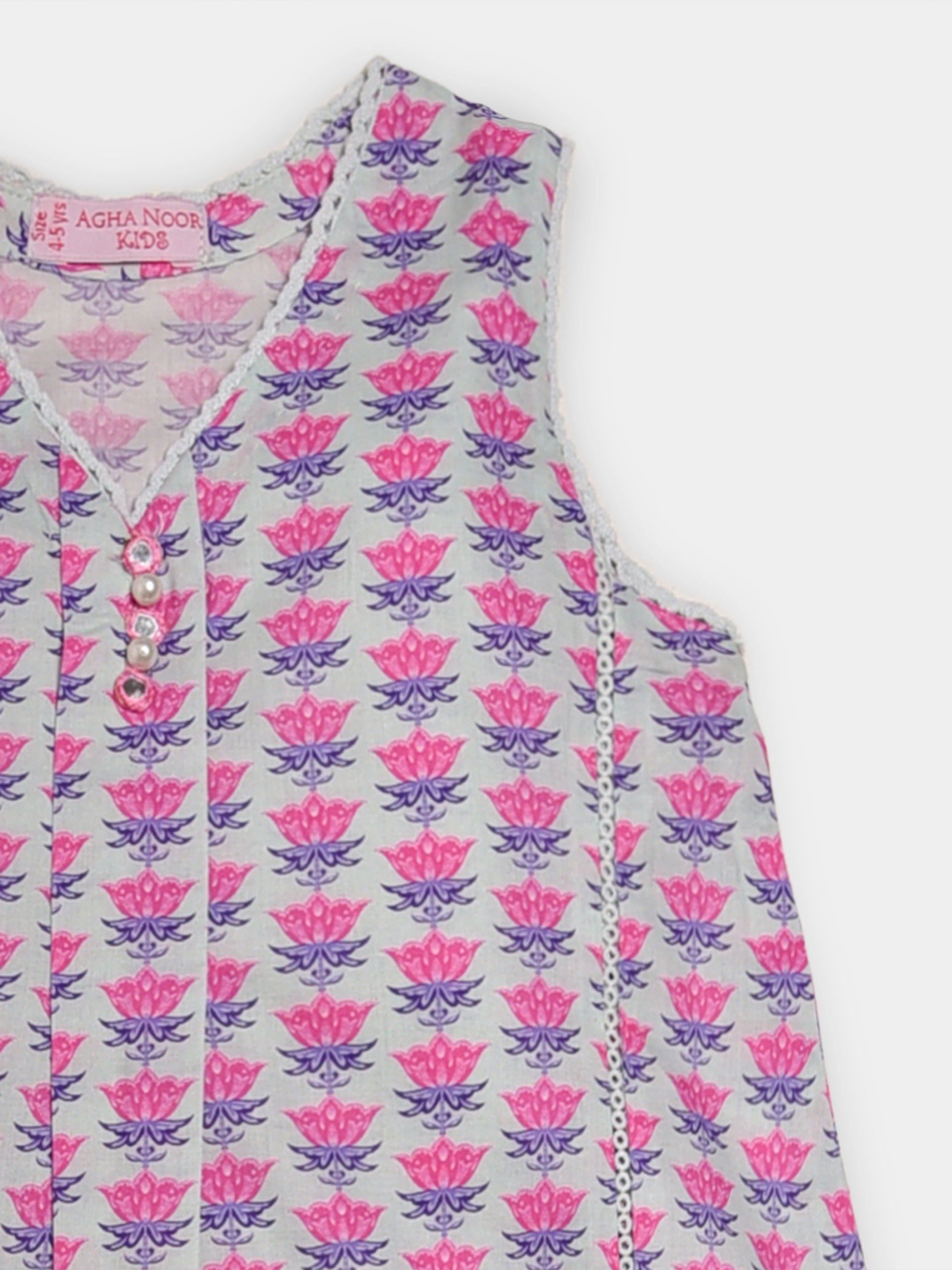 (Kids) - 2 Piece Digital Printed Lawn Suit FKD-037 - Image 2