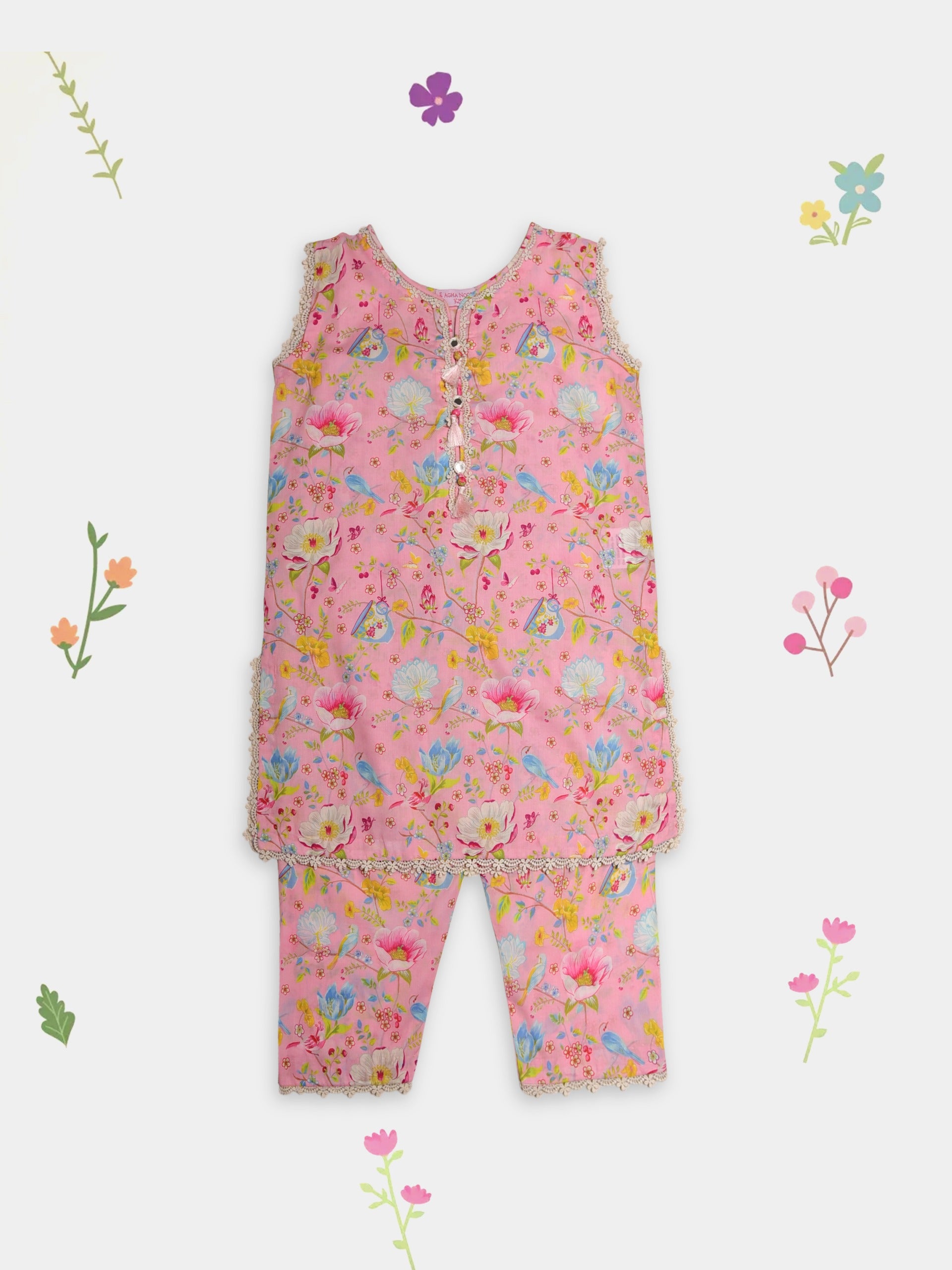 (Kids) - 2 Piece Digital Printed Lawn Suit FKD-065