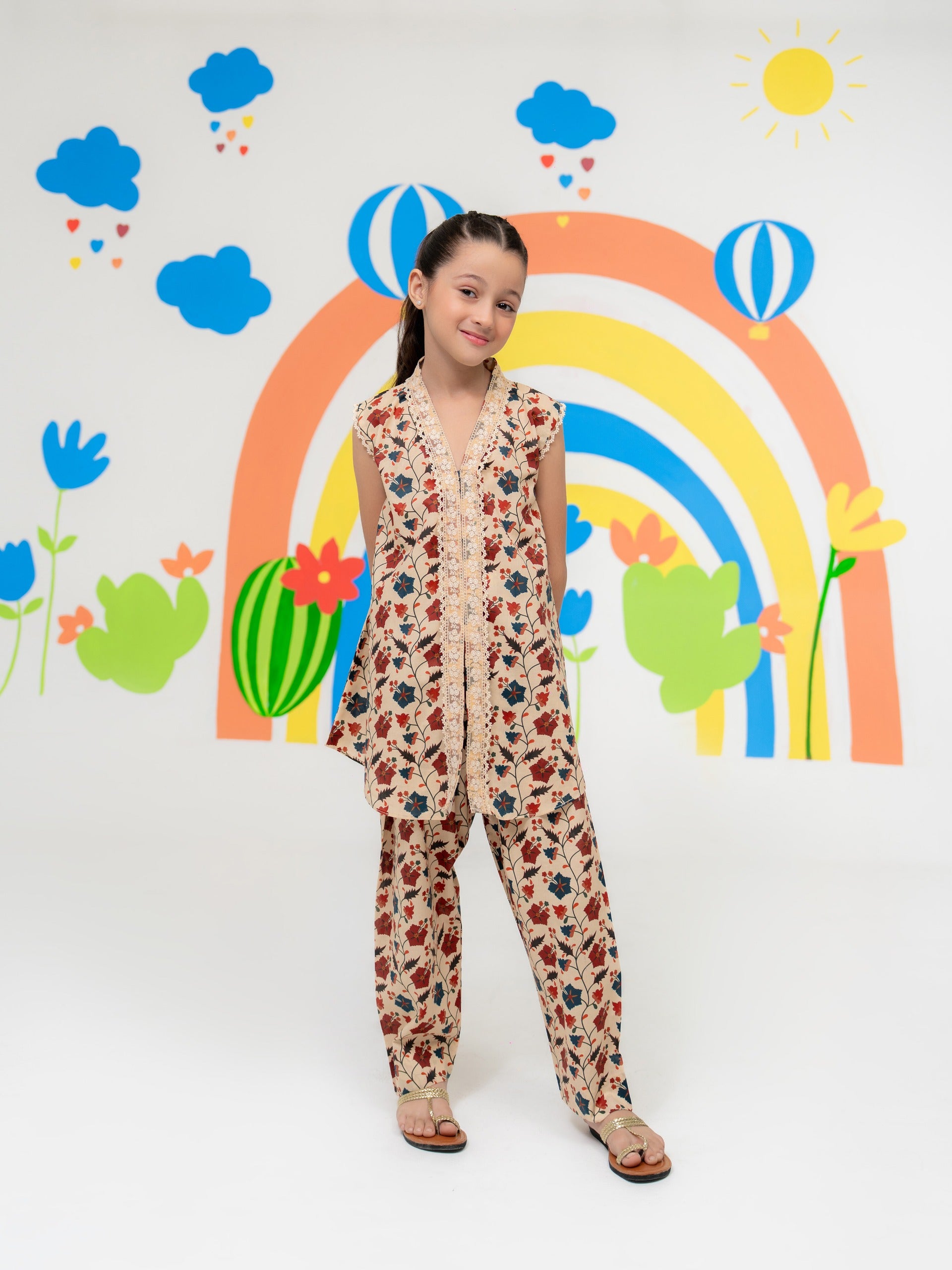 (Kids) - 2 Piece Digital Printed Lawn Suit FKD-067