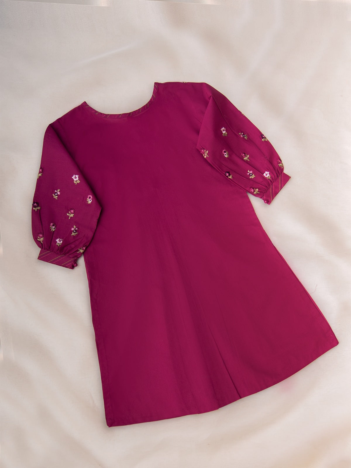 (Kids) 2 Piece - Embroidered Cambric Suit FKD-012 - Image 4