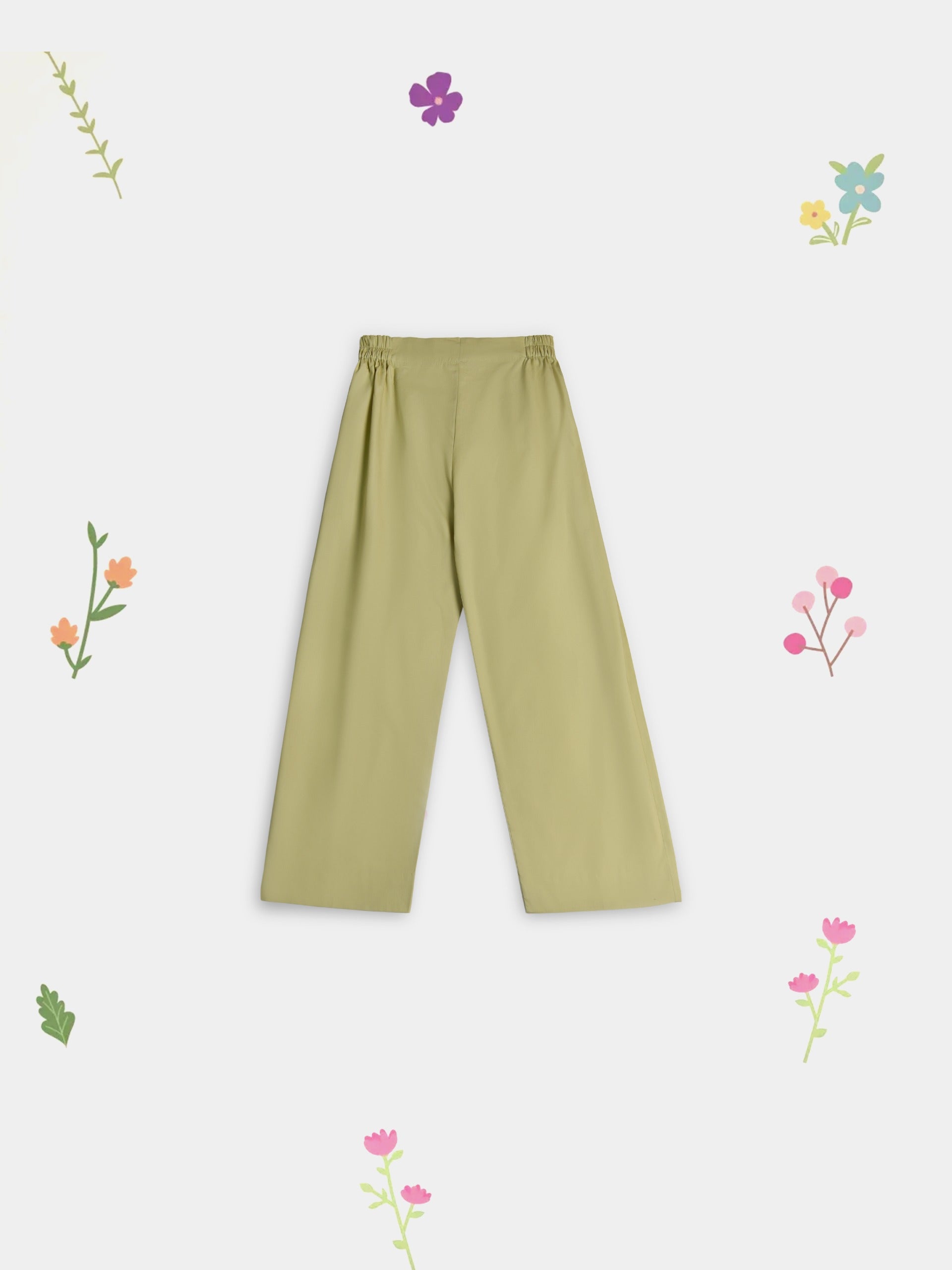 (Kids) 2 Piece - Embroidered Cambric Suit FKD-091 - Image 5