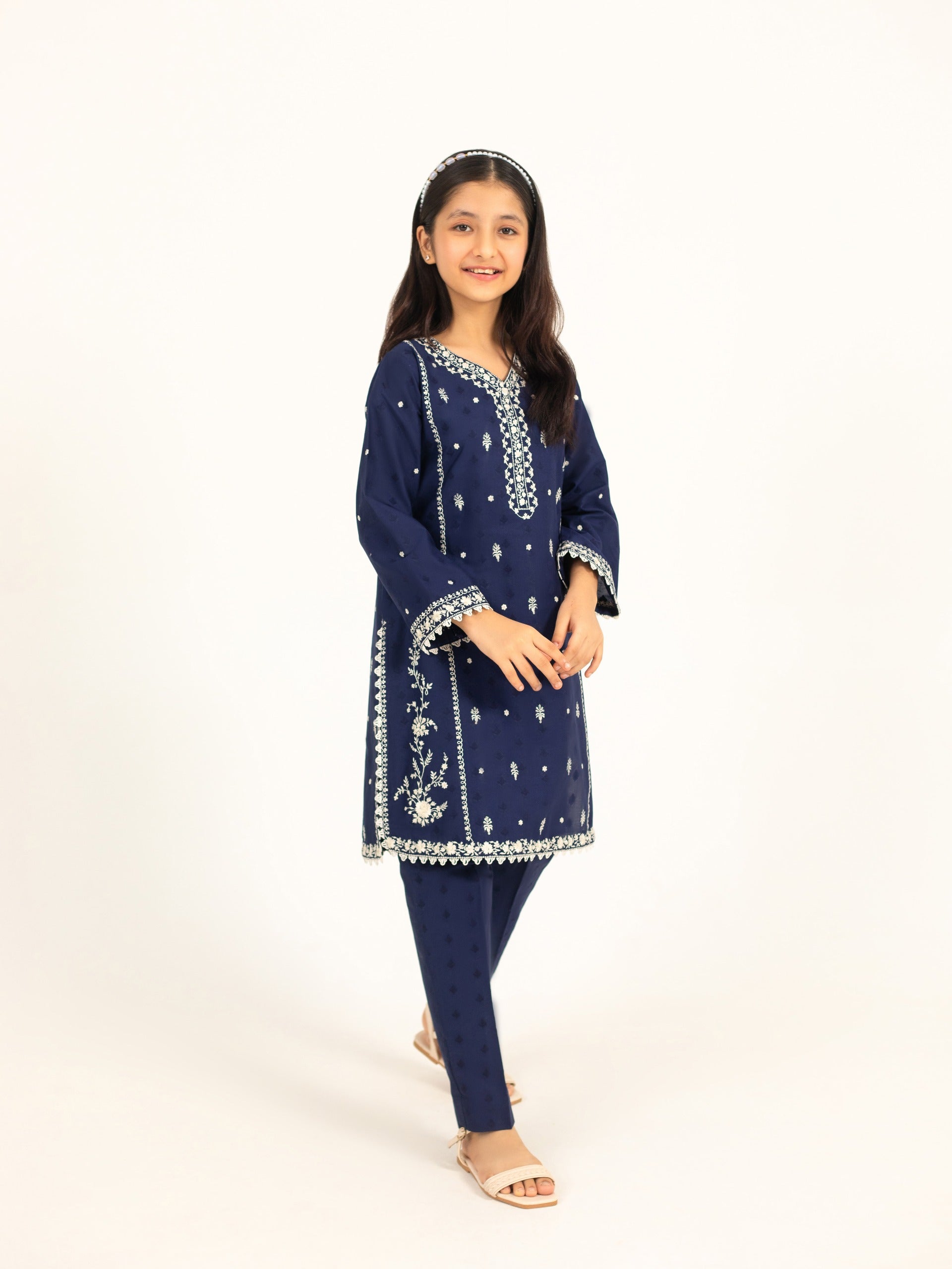 (Kids) 2 Piece - Embroidered Lawn Suit FKD-085 - Image 5