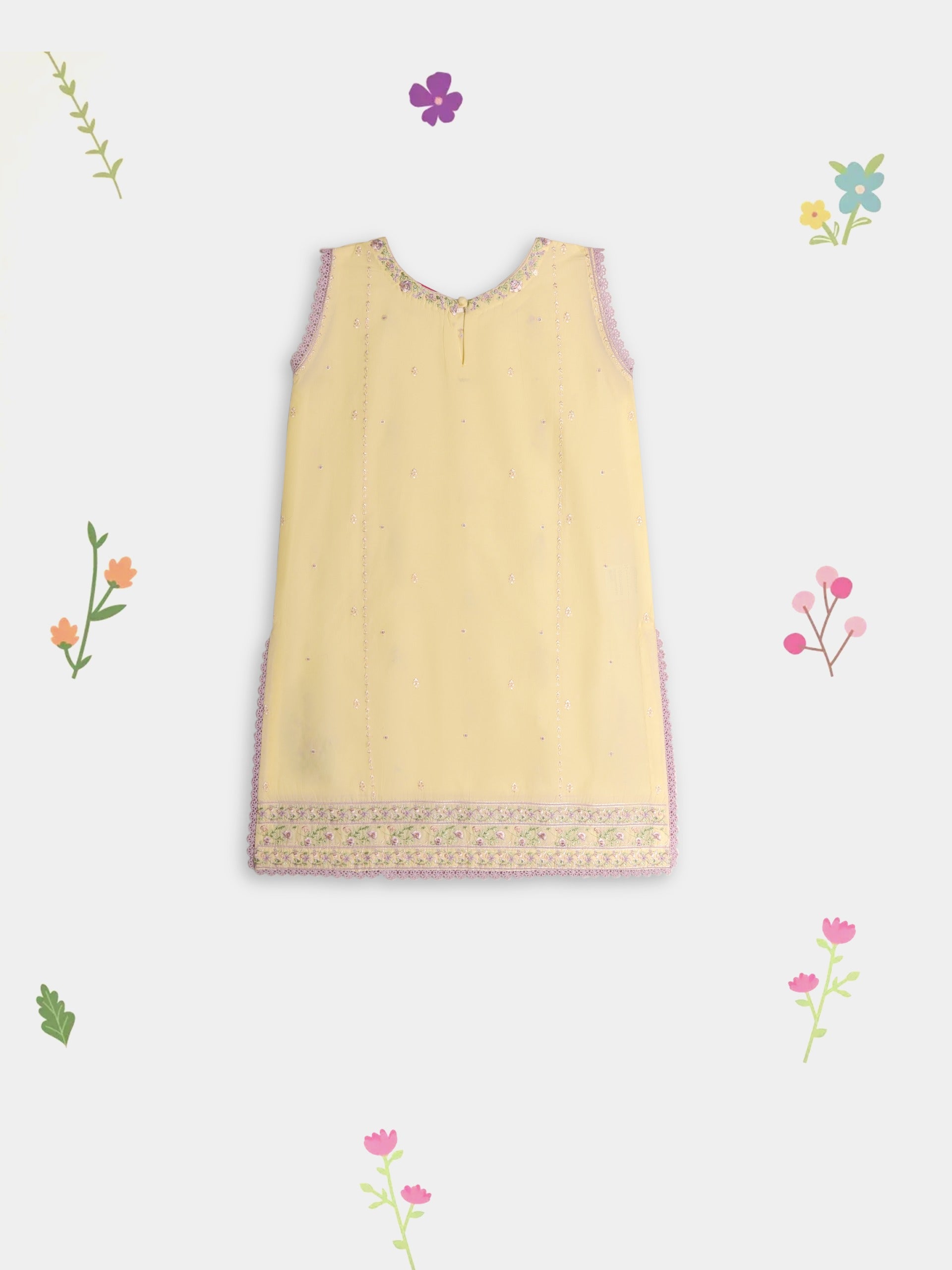 (Kids) 2 Piece - Embroidered Lawn Suit FKD-088 - Image 3