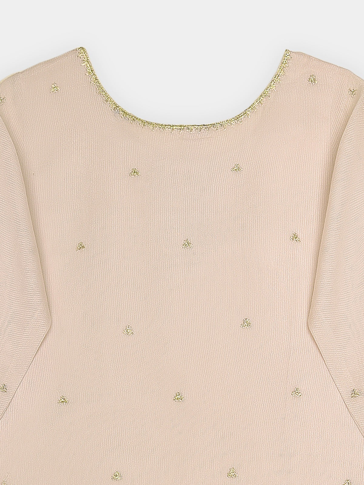 (Kids) 3 Piece - Embroidered Cotton Net Suit BRK-04 - Image 5
