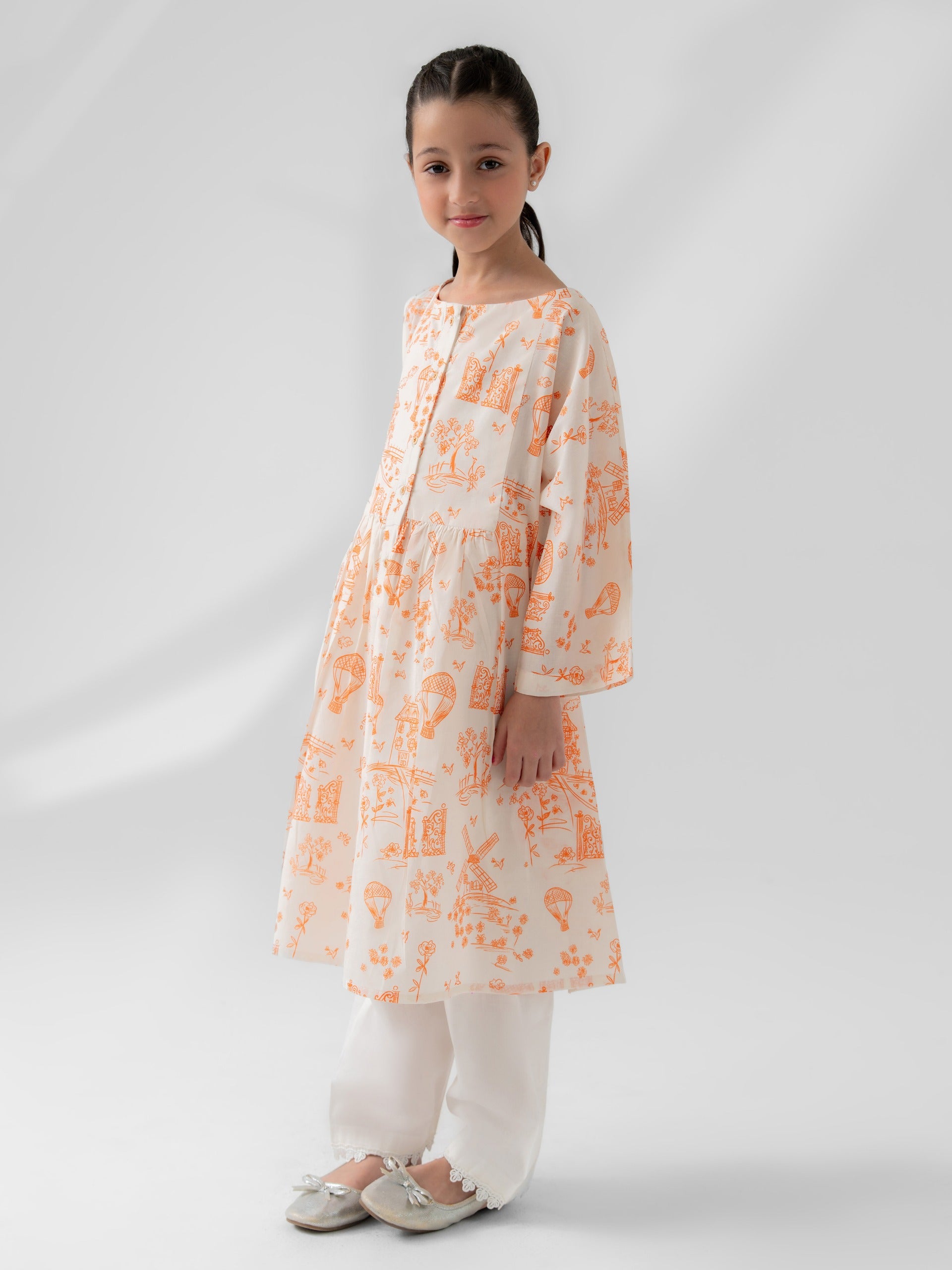 (Kids) Printed Cambric Shirt KD-0040 - Image 3