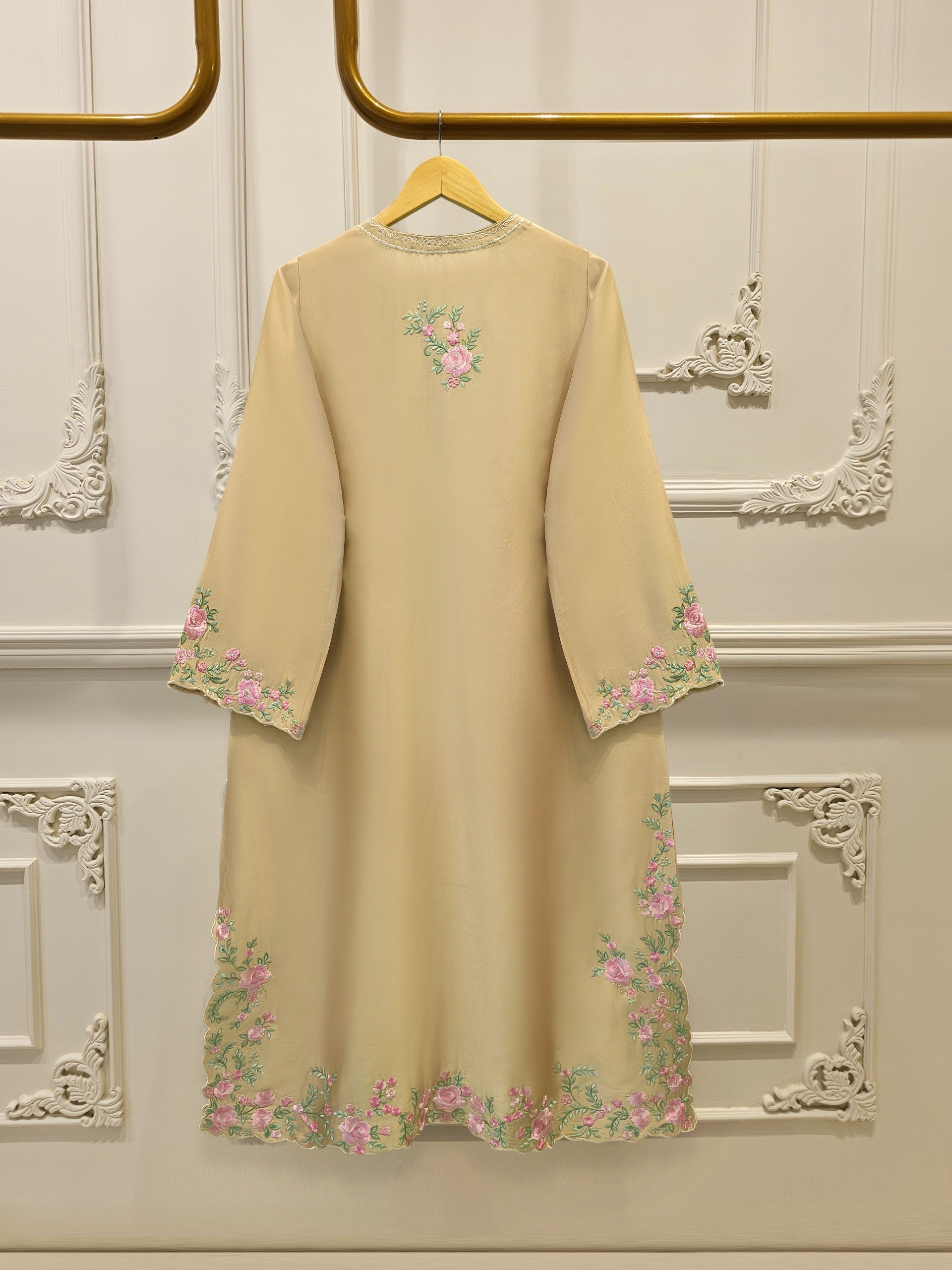 Pure Embroidered Sheesha Silk Shirt S113133 - Image 4