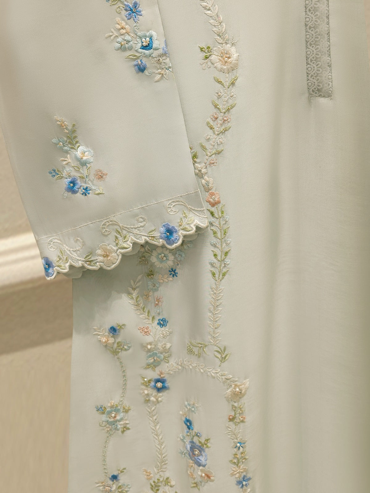 Pure Embroidered Sheesha Silk Shirt S112890 - Image 3