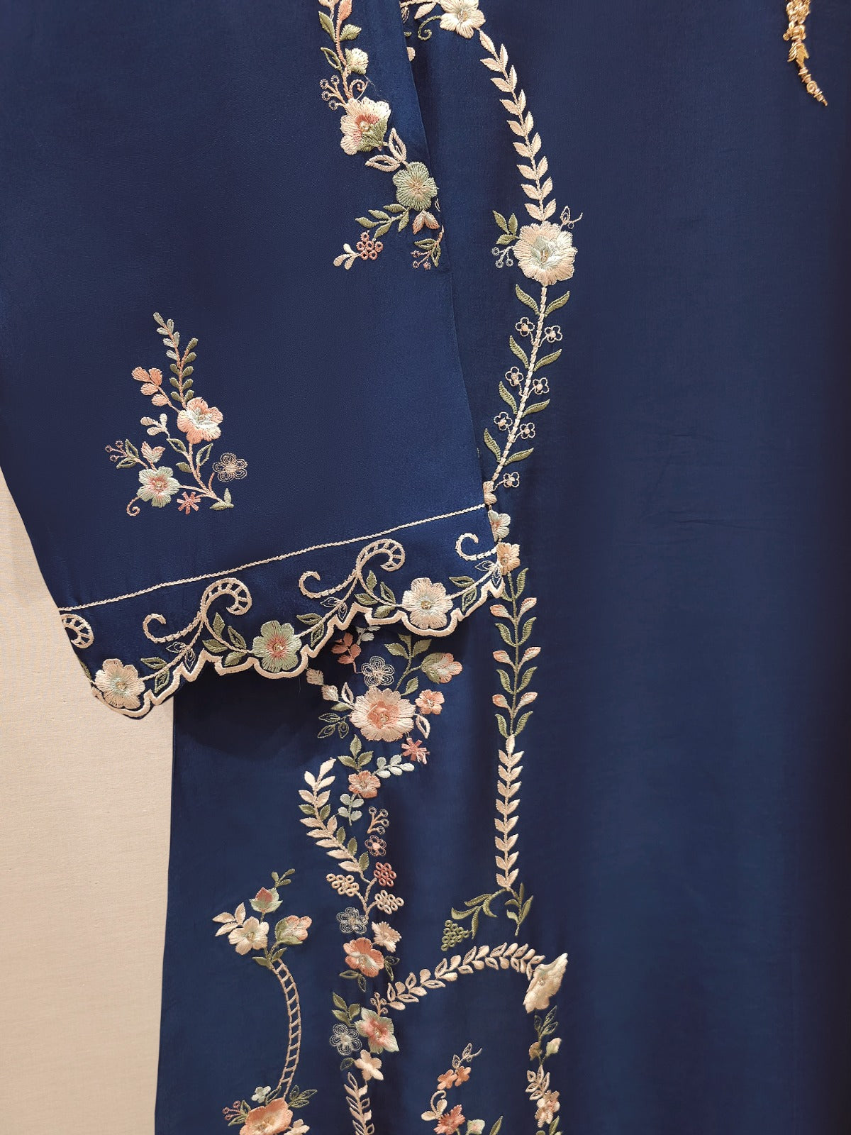 Pure Embroidered Sheesha Silk Shirt S112946 - Image 3
