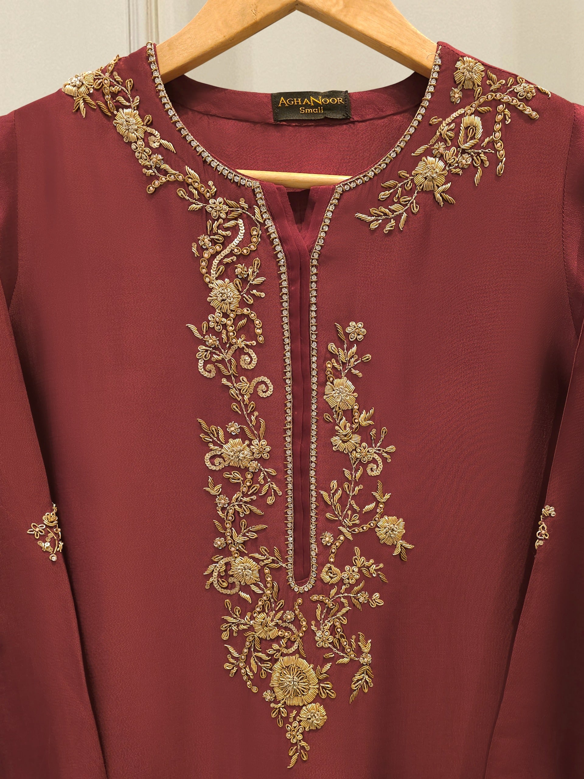 Pure Embroidered Sheesha Silk Shirt S112957 - Image 2