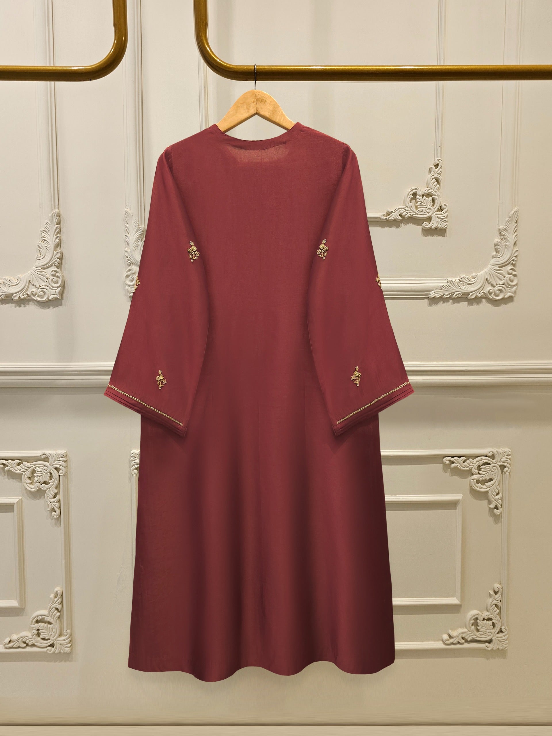 Pure Embroidered Sheesha Silk Shirt S112957 - Image 5