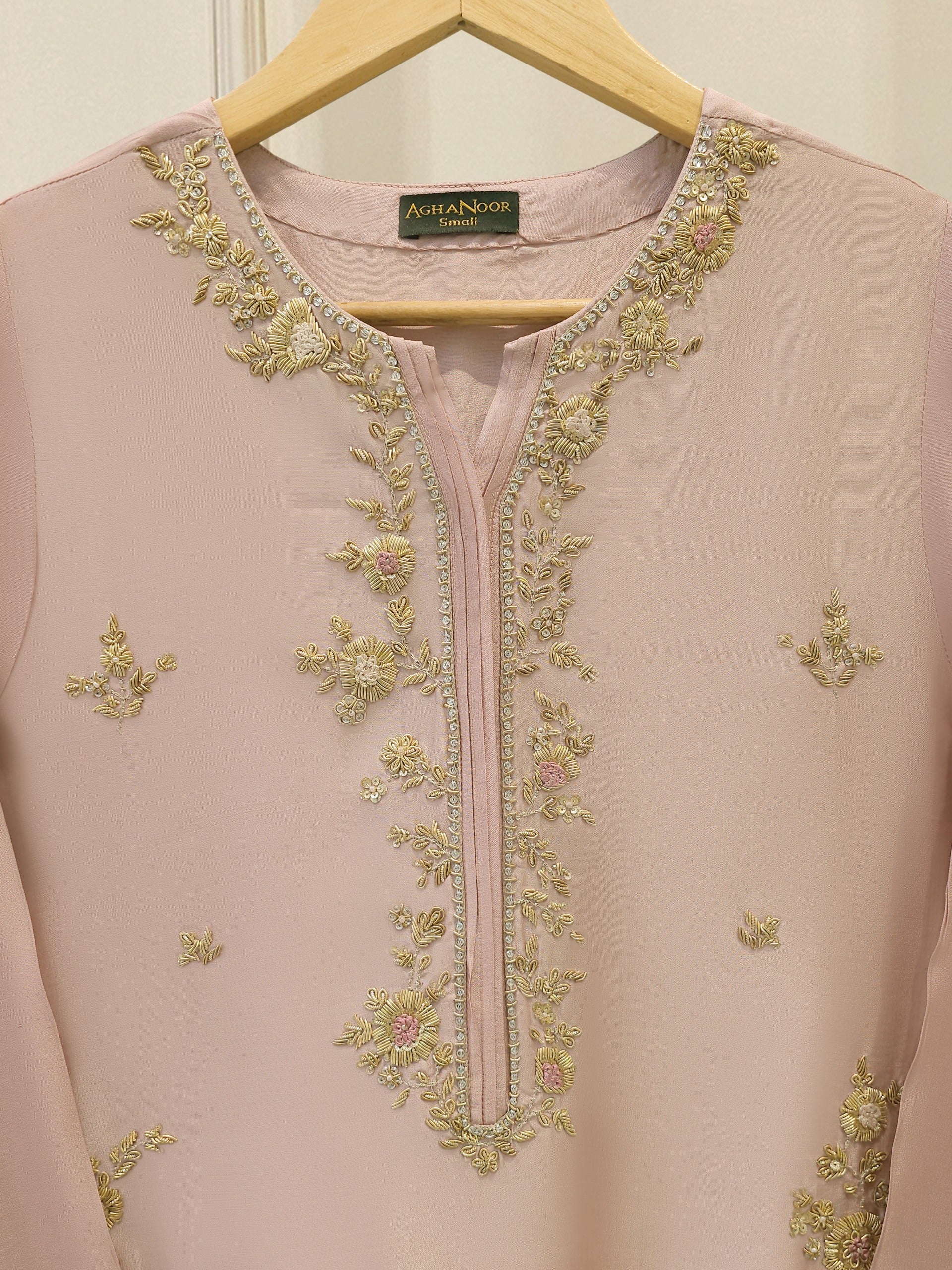 Pure Embroidered Sheesha Silk Shirt S113021 - Image 2