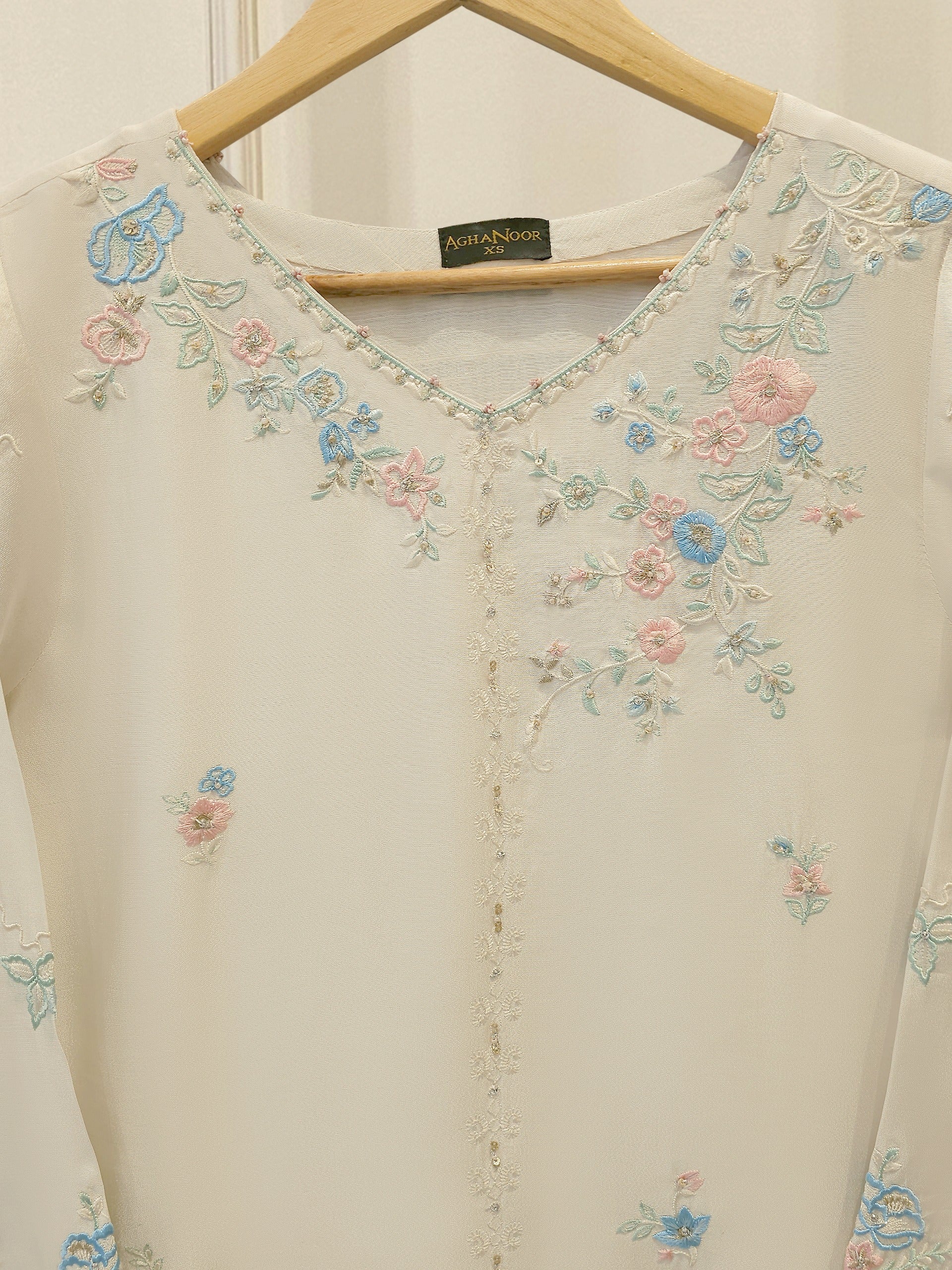 Pure Embroidered Sheesha Silk Shirt S113076 - Image 5