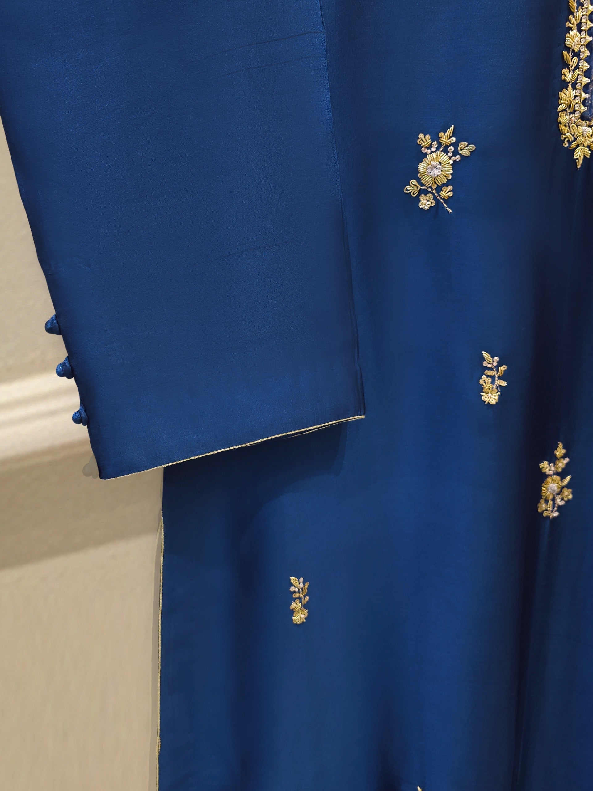 Pure Embroidered Sheesha Silk Shirt S113078 - Image 4