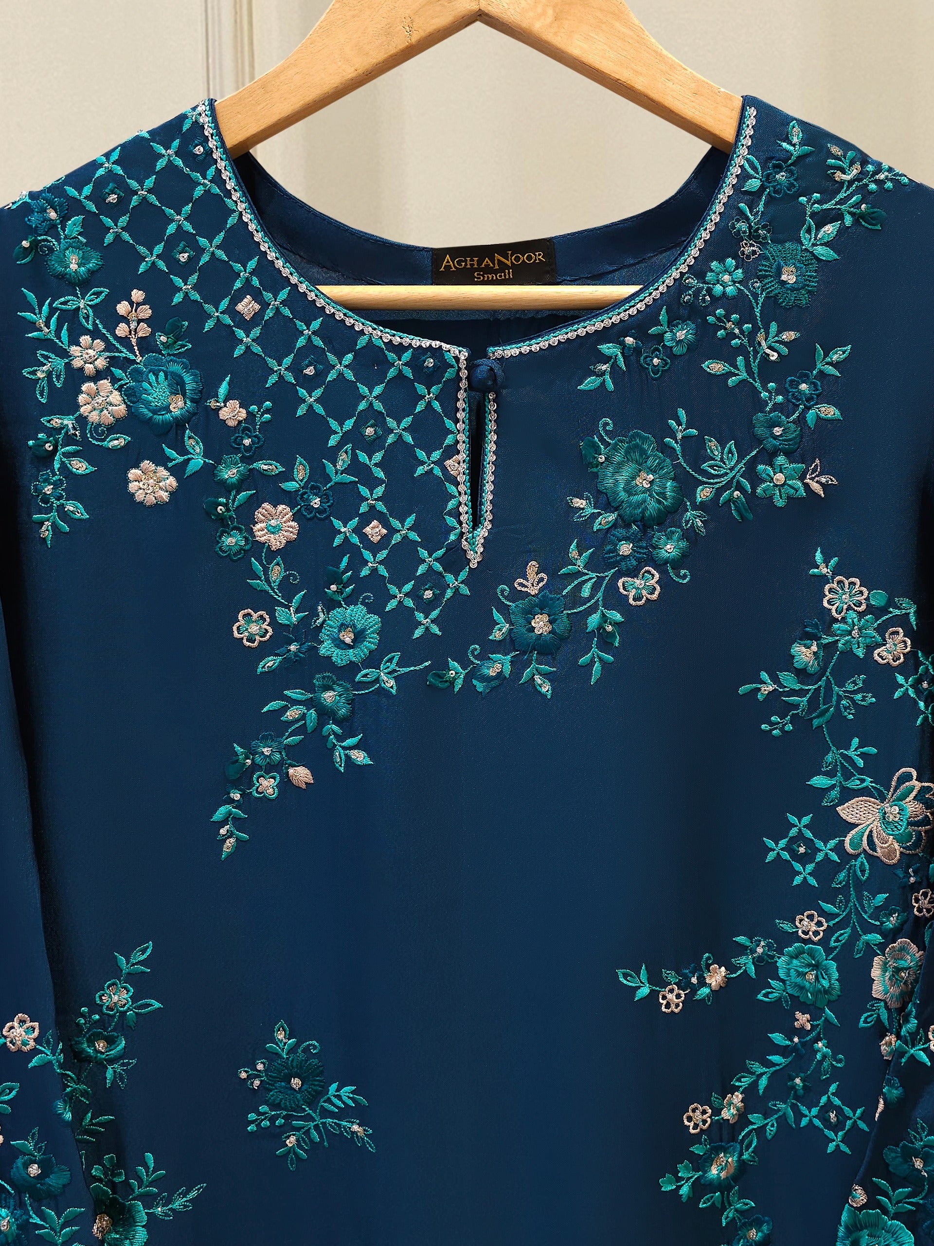 Pure Embroidered Sheesha Silk Shirt S113084 - Image 2