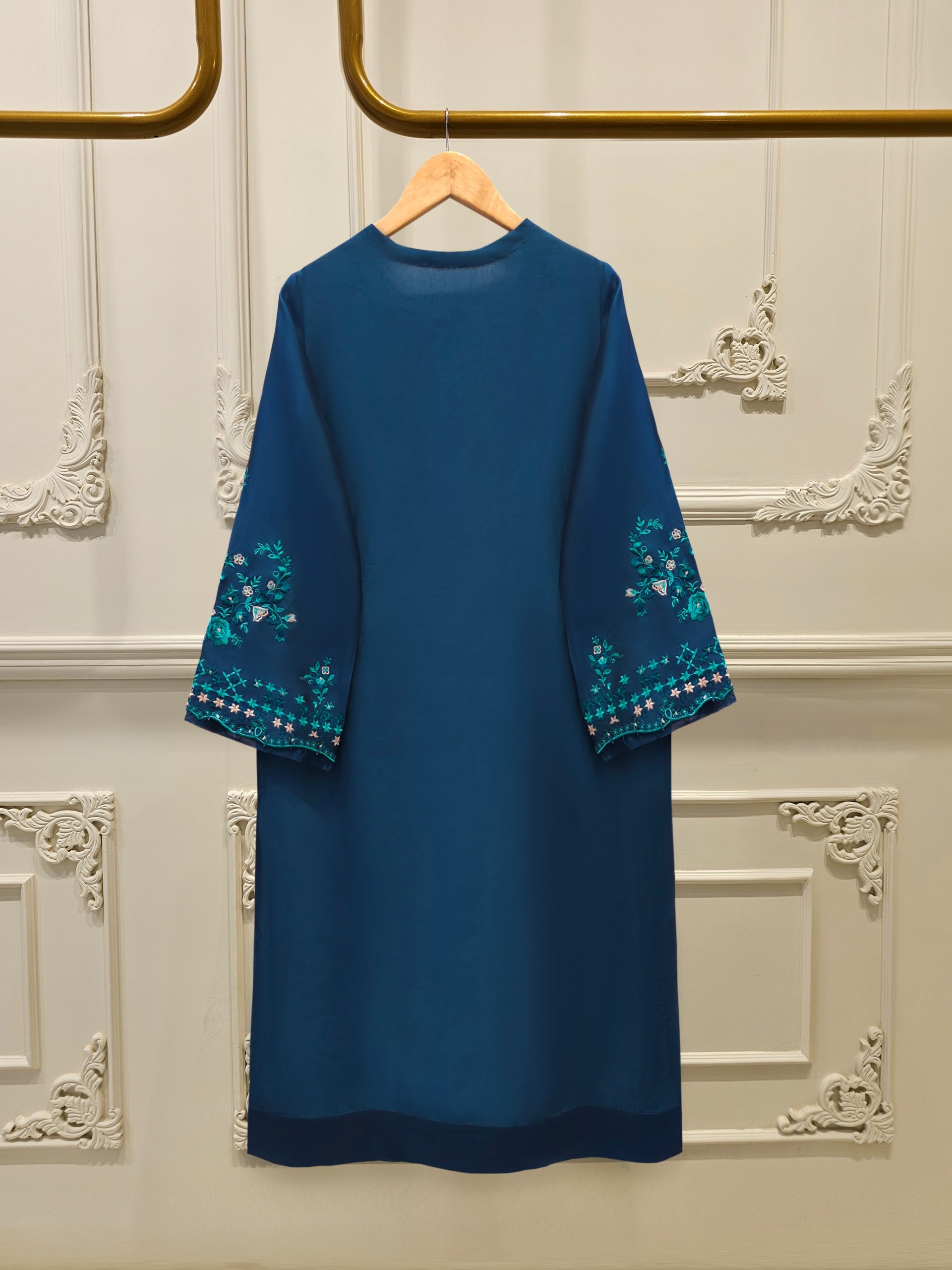 Pure Embroidered Sheesha Silk Shirt S113084 - Image 5
