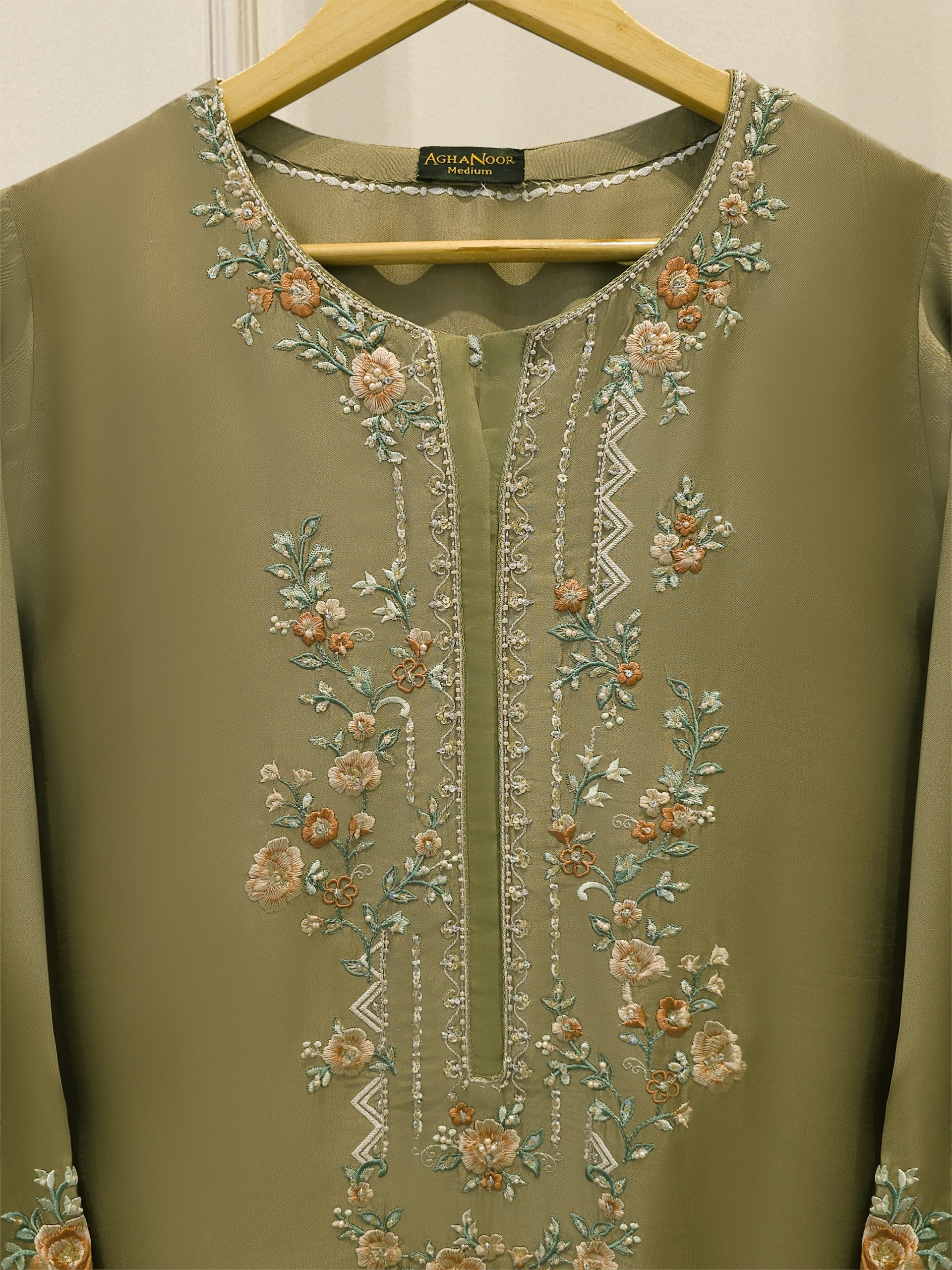 Pure Embroidered Sheesha Silk Shirt S113139 - Image 2