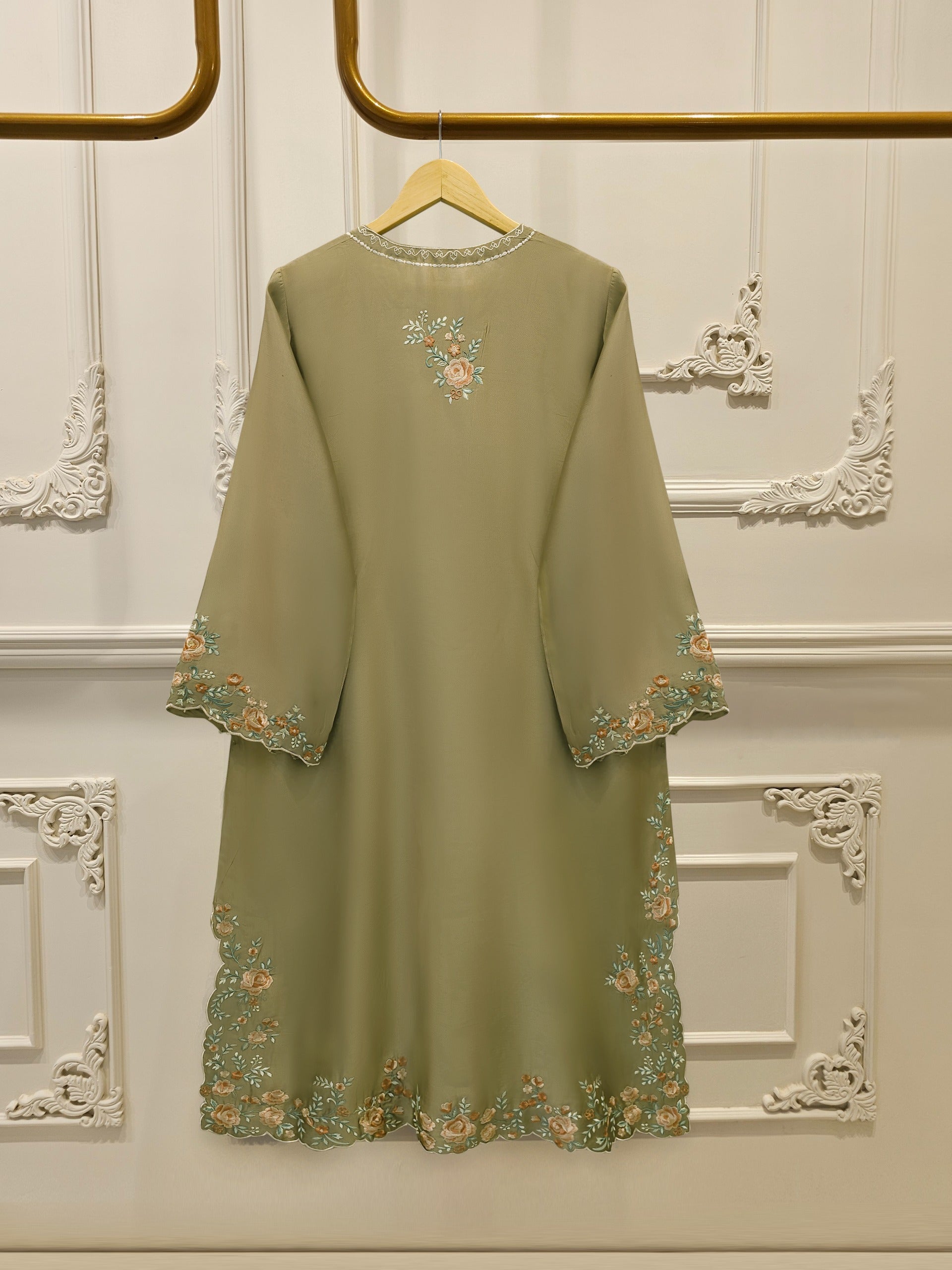 Pure Embroidered Sheesha Silk Shirt S113139 - Image 4